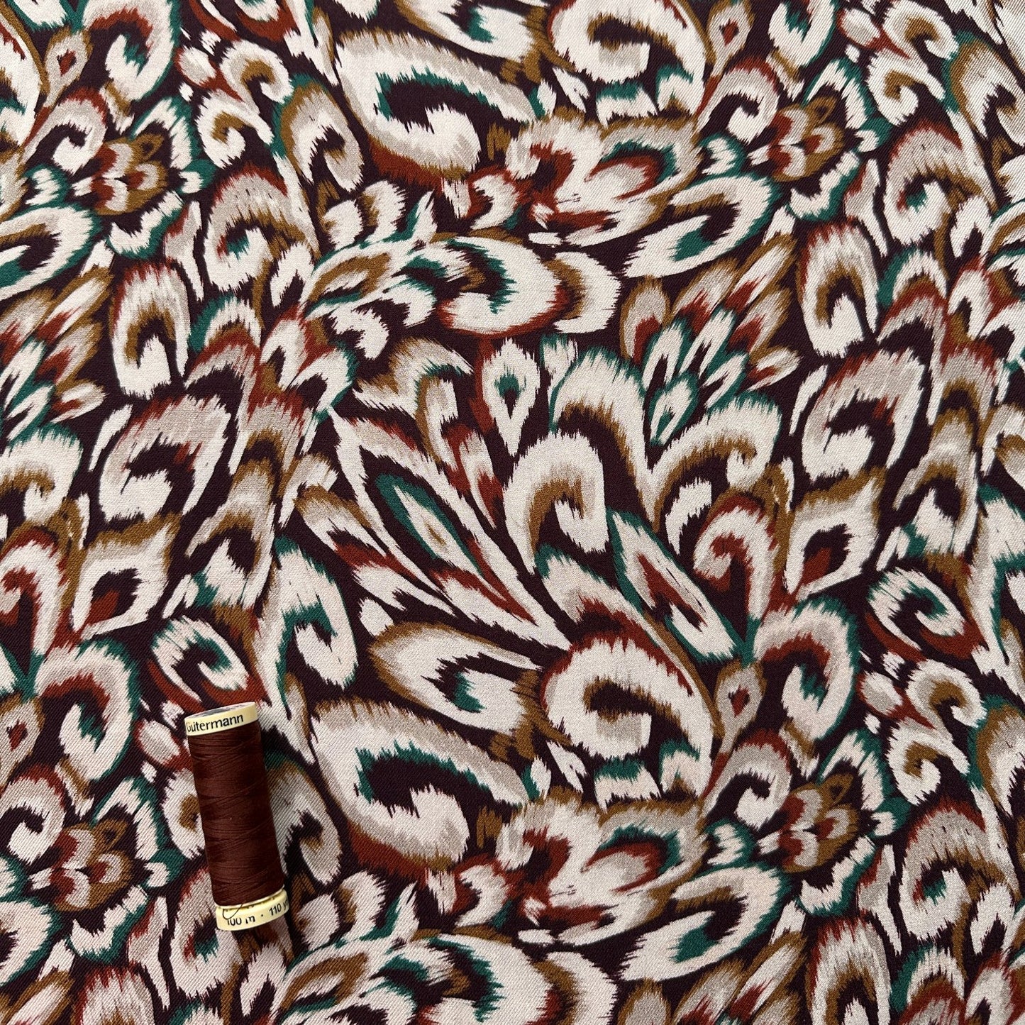 Ness Viscose Twill Fabric in Brown