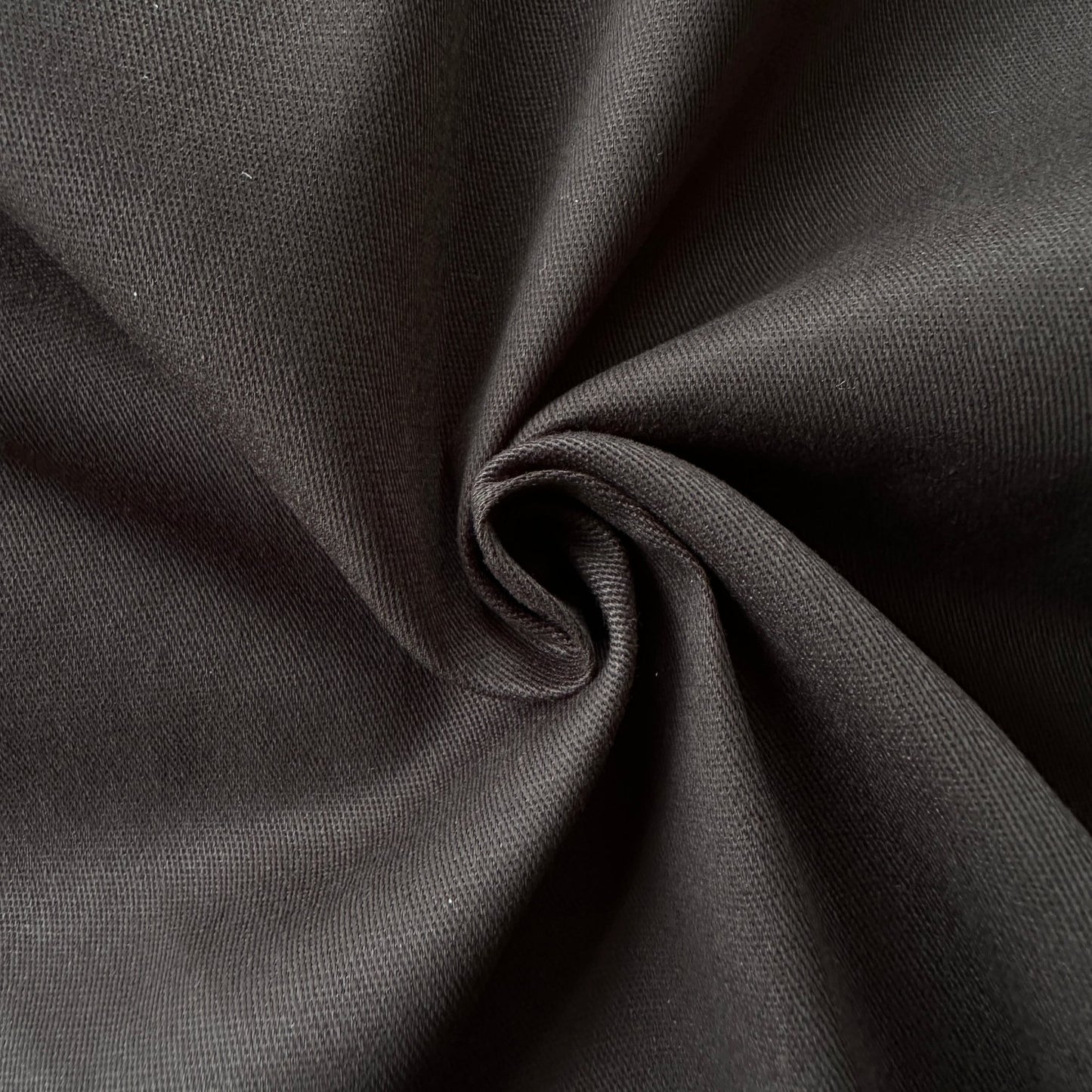Stretch Cotton Twill Fabric in Black - 2.3m Piece