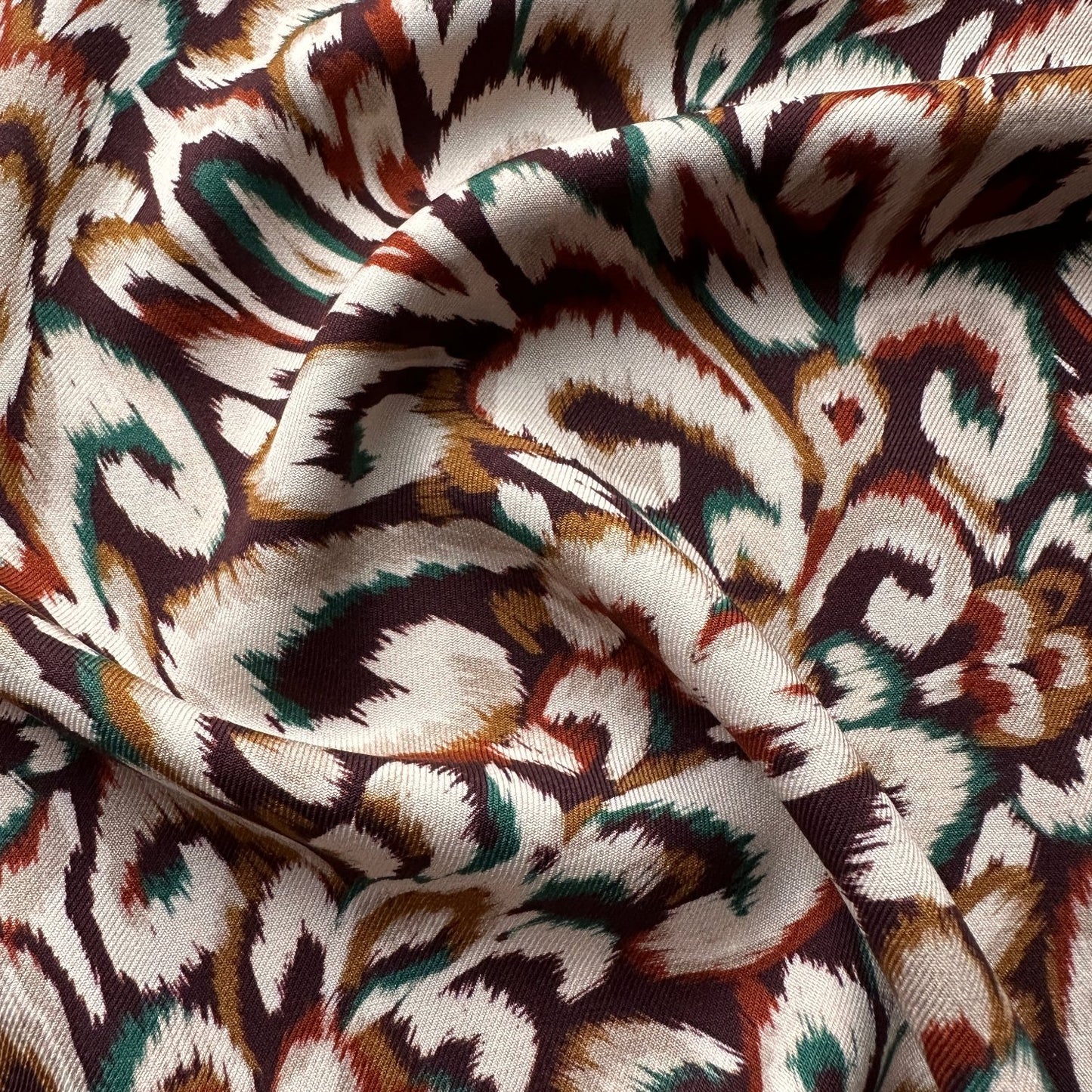 Ness Viscose Twill Fabric in Brown