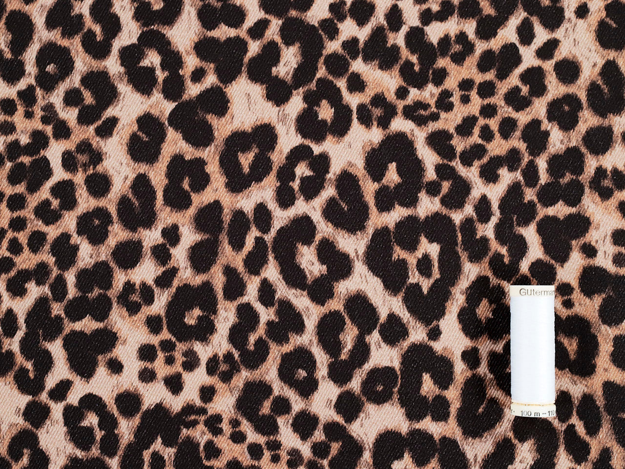 Ace Animal Print Denim Fabric in Brown - Fabric Godmother