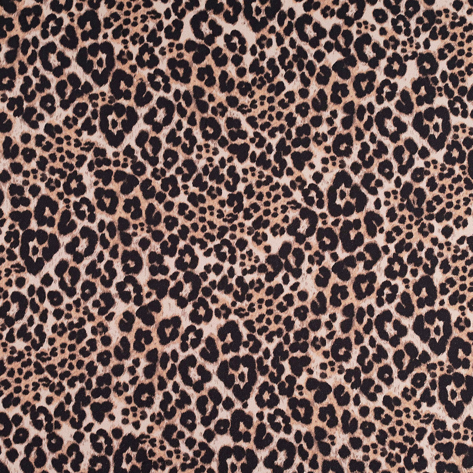 Ace Animal Print Denim Fabric in Brown - Fabric Godmother