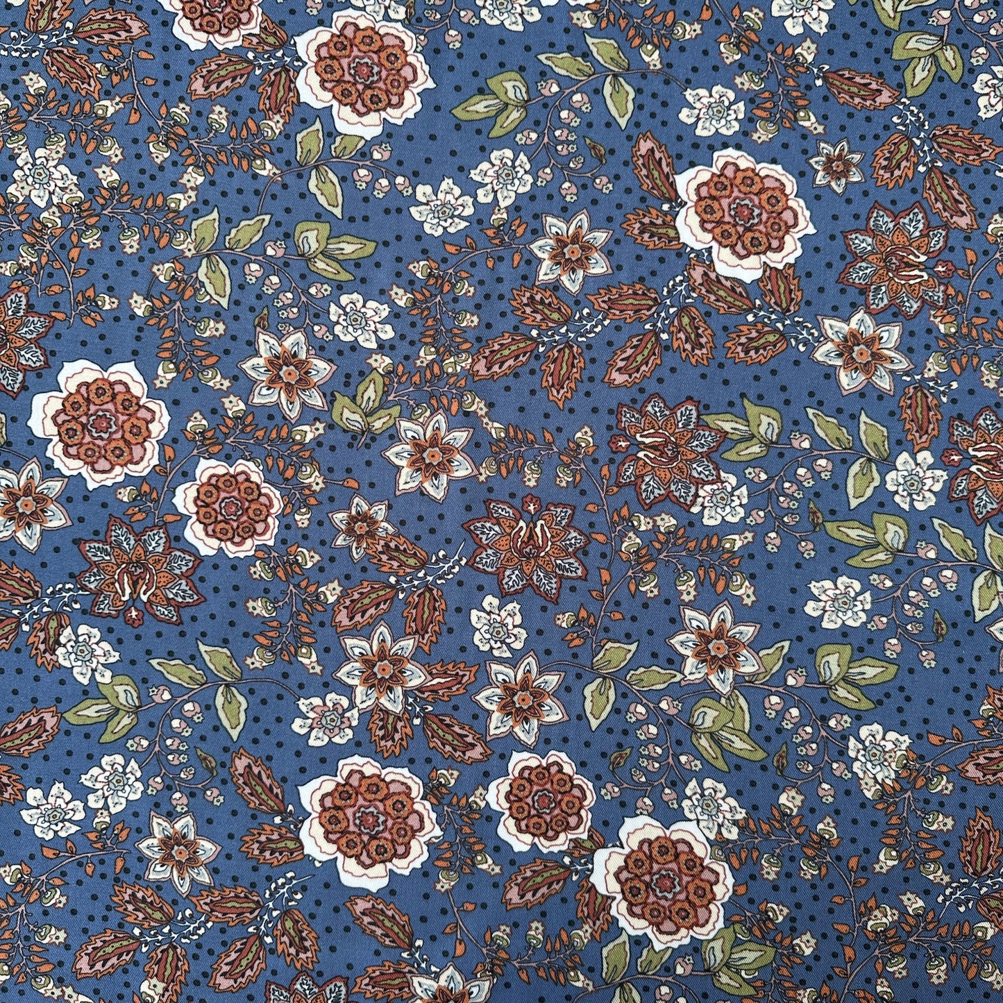 Bella Viscose Twill Fabric in Blue