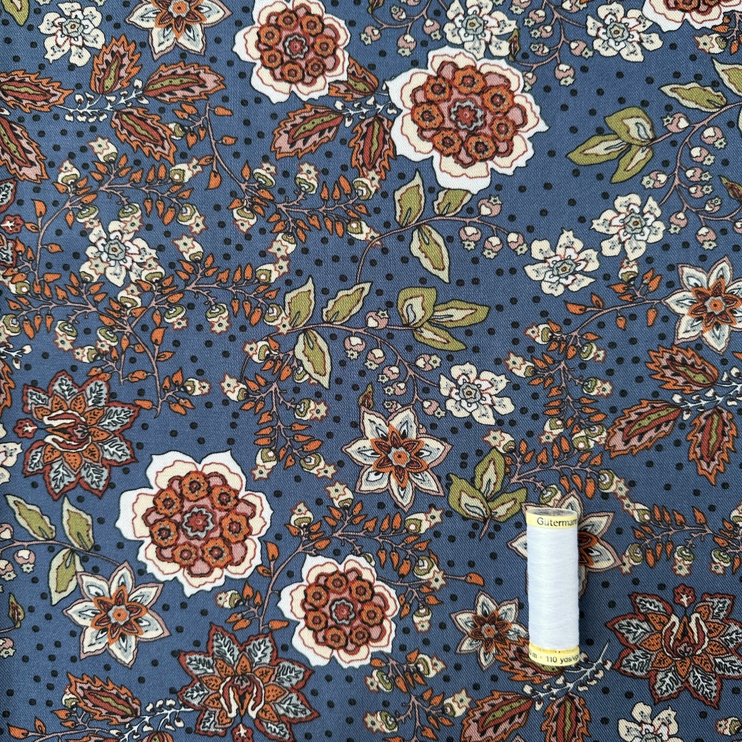 Bella Viscose Twill Fabric in Blue