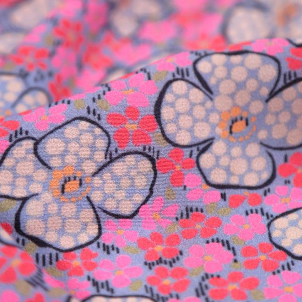 Close up of Viscose Crepe Dressmaking Fabric Showing Texture