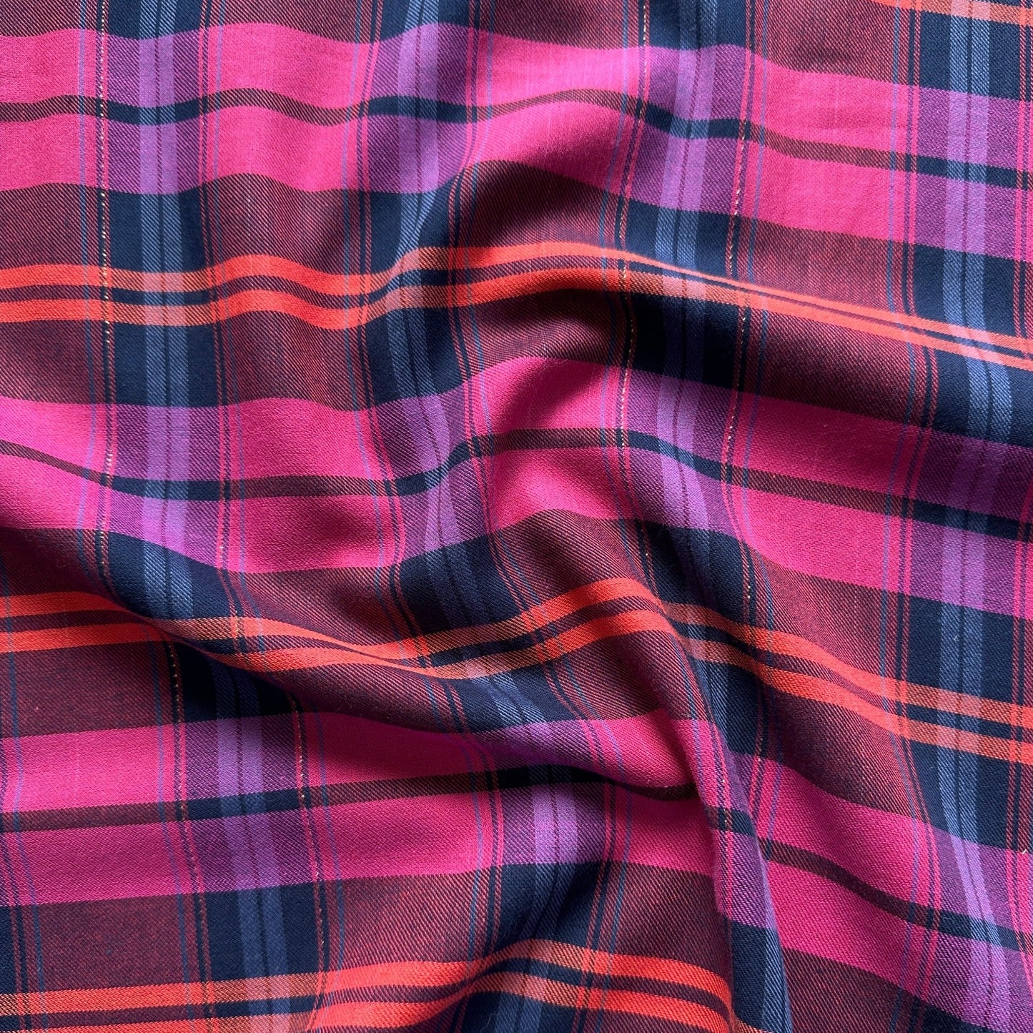 Check Cotton Fabric in Pink - 1.35m Piece