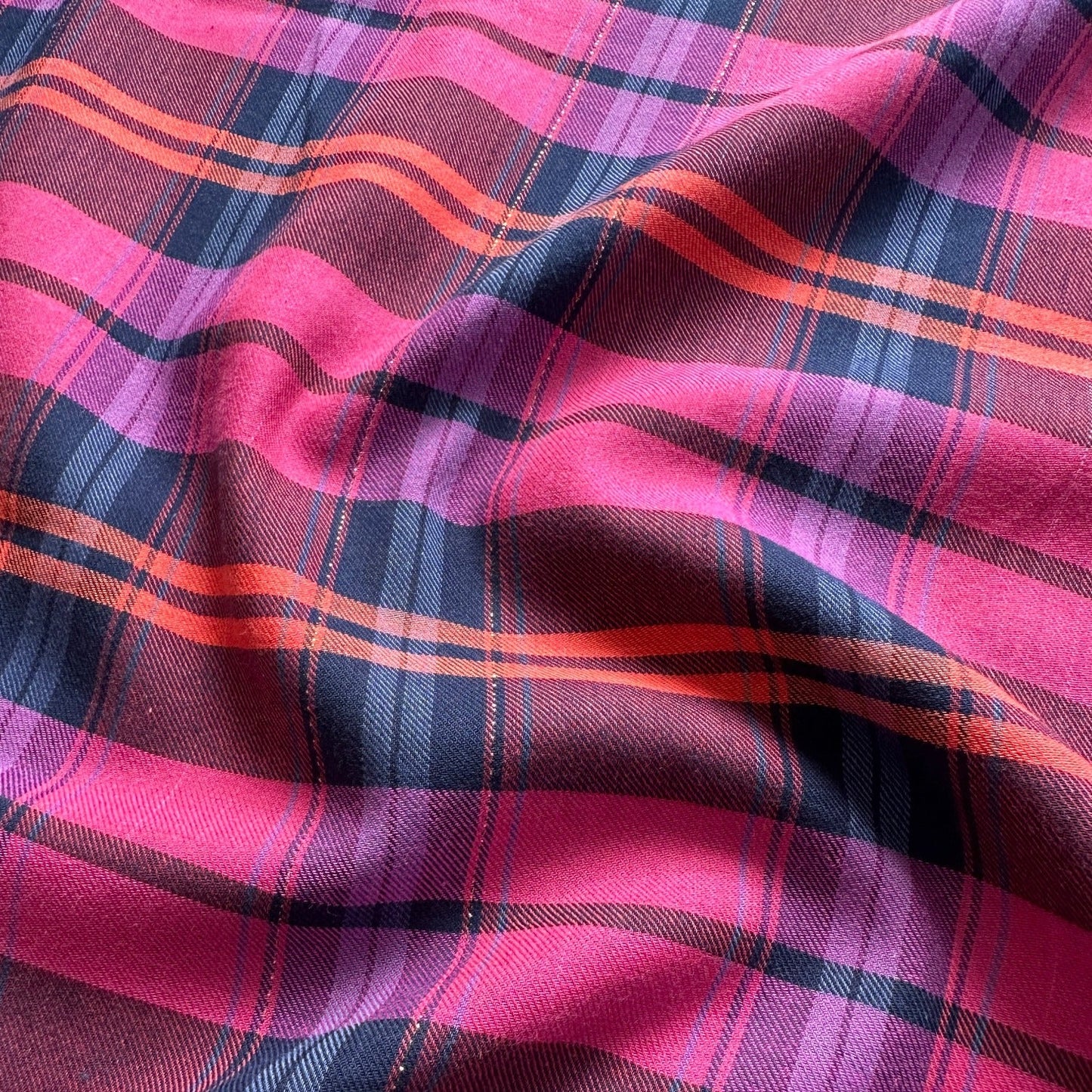 Check Cotton Fabric in Pink - 1.35m Piece
