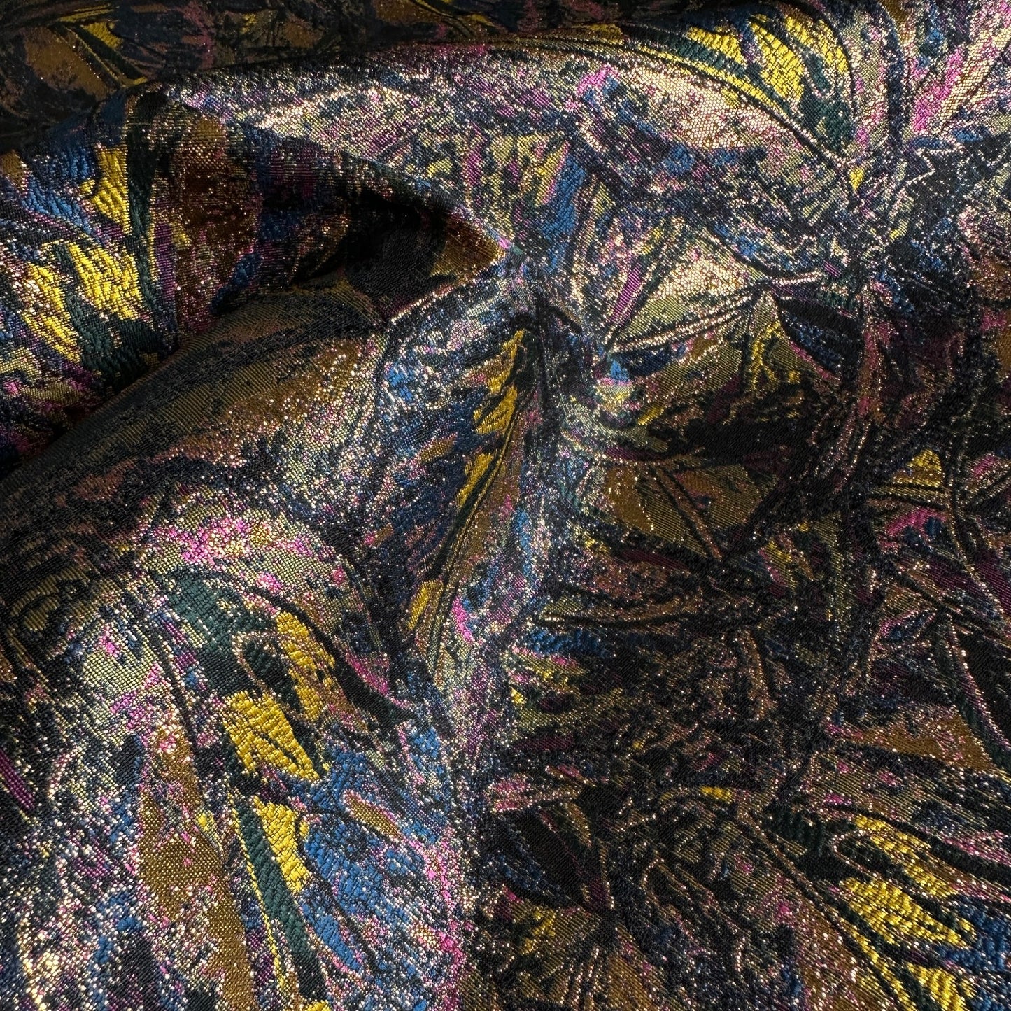 Christine Sparkly Jacquard Fabric in Chartreuse