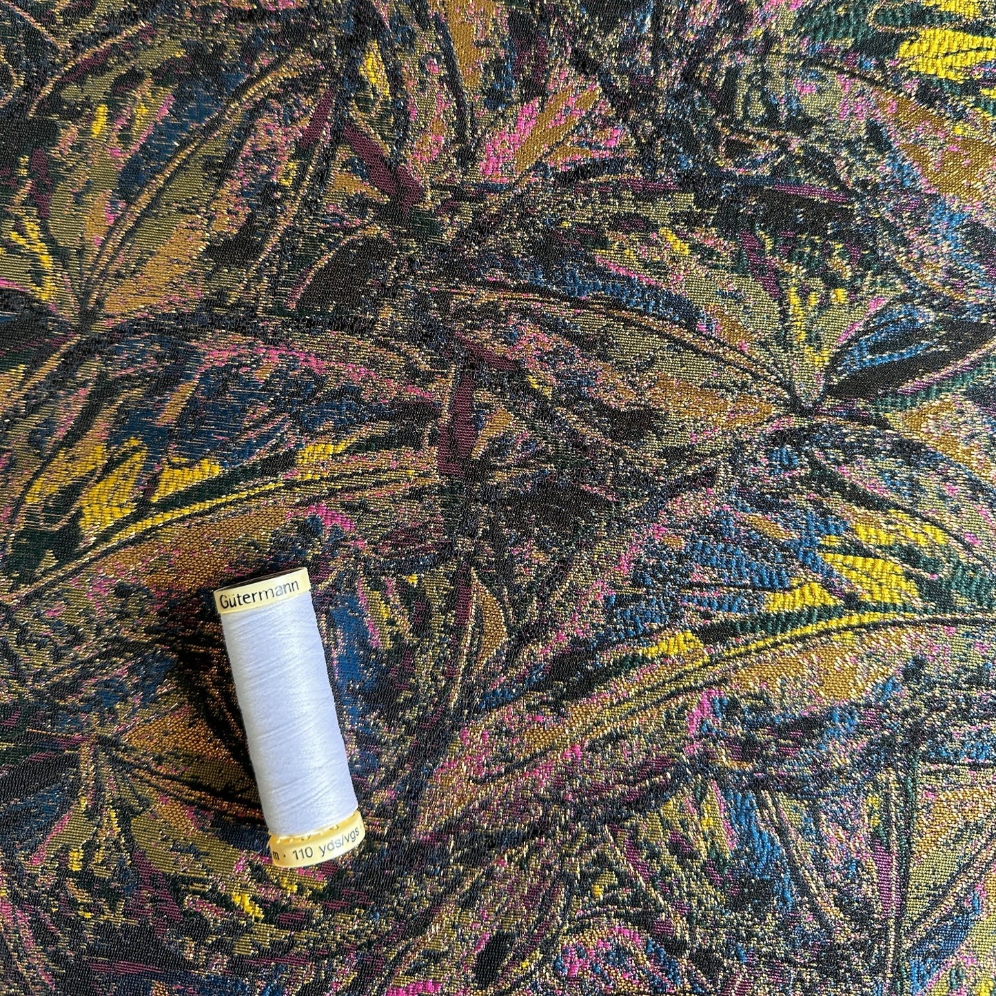 Christine Sparkly Jacquard Fabric in Chartreuse