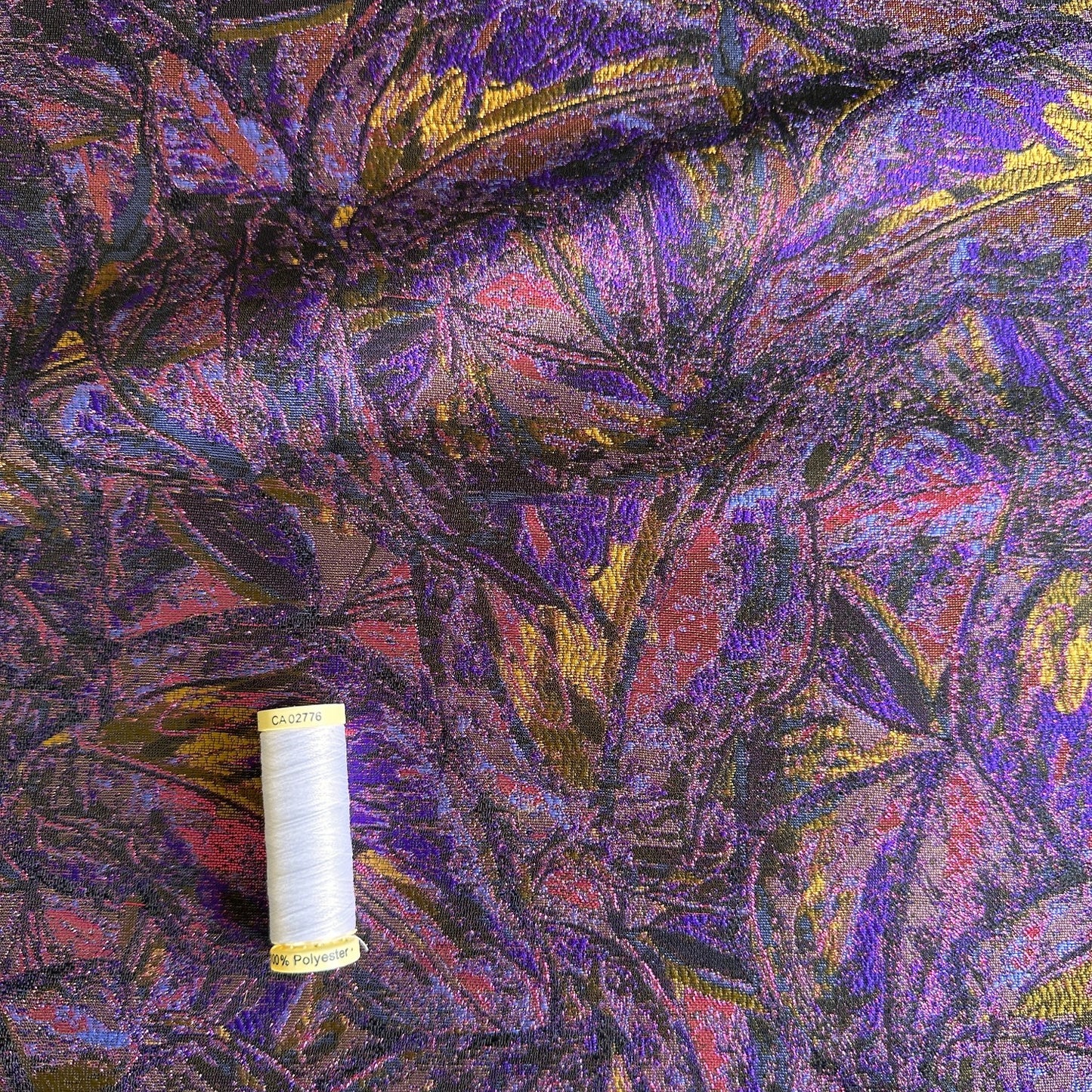 Christine Sparkly Jacquard Fabric in Purple