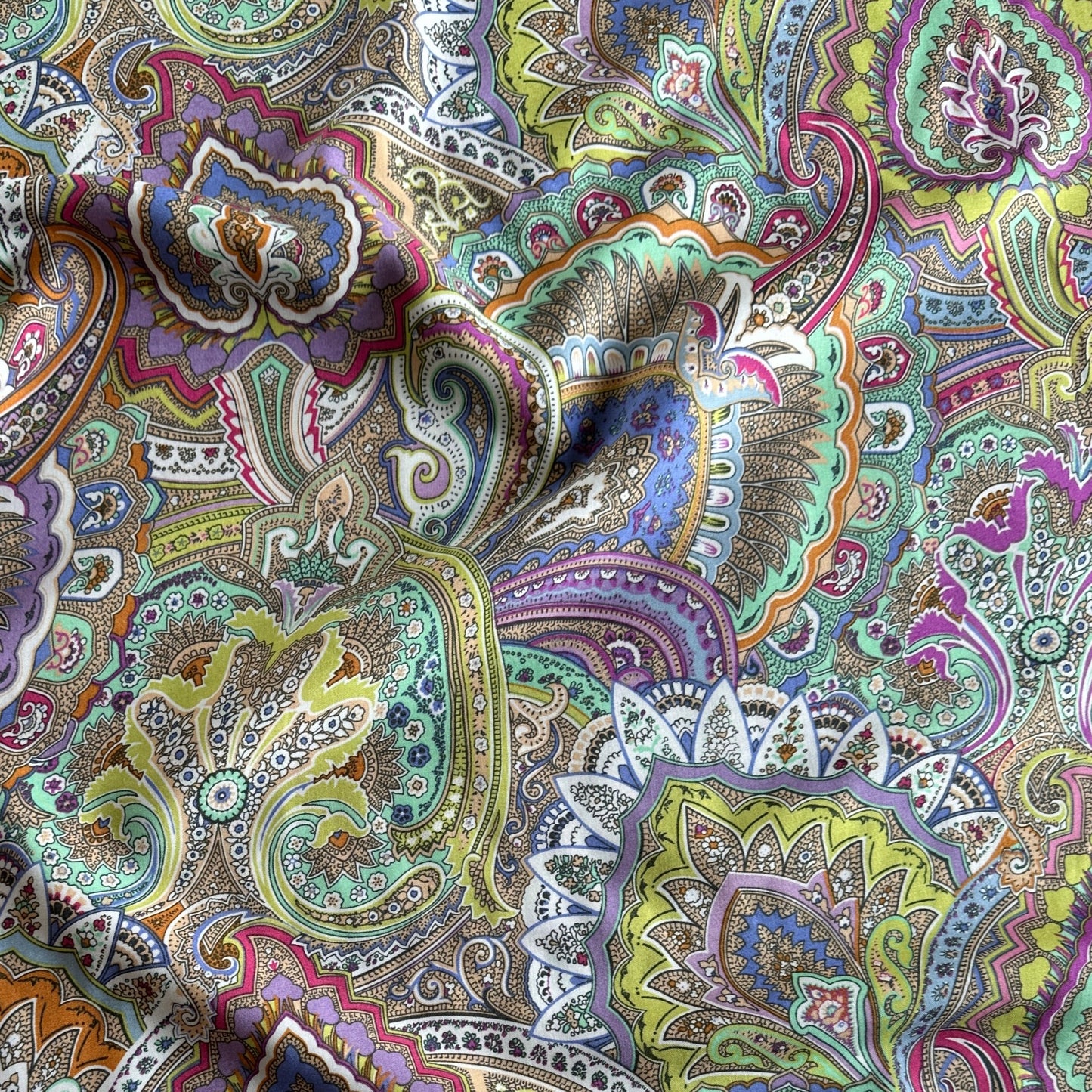 Colourful Paisley Viscose Fabric