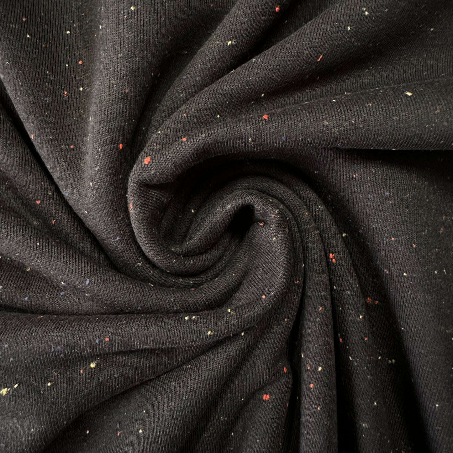 Cosy Colours Flecked Sweatshirt Fabric in Black