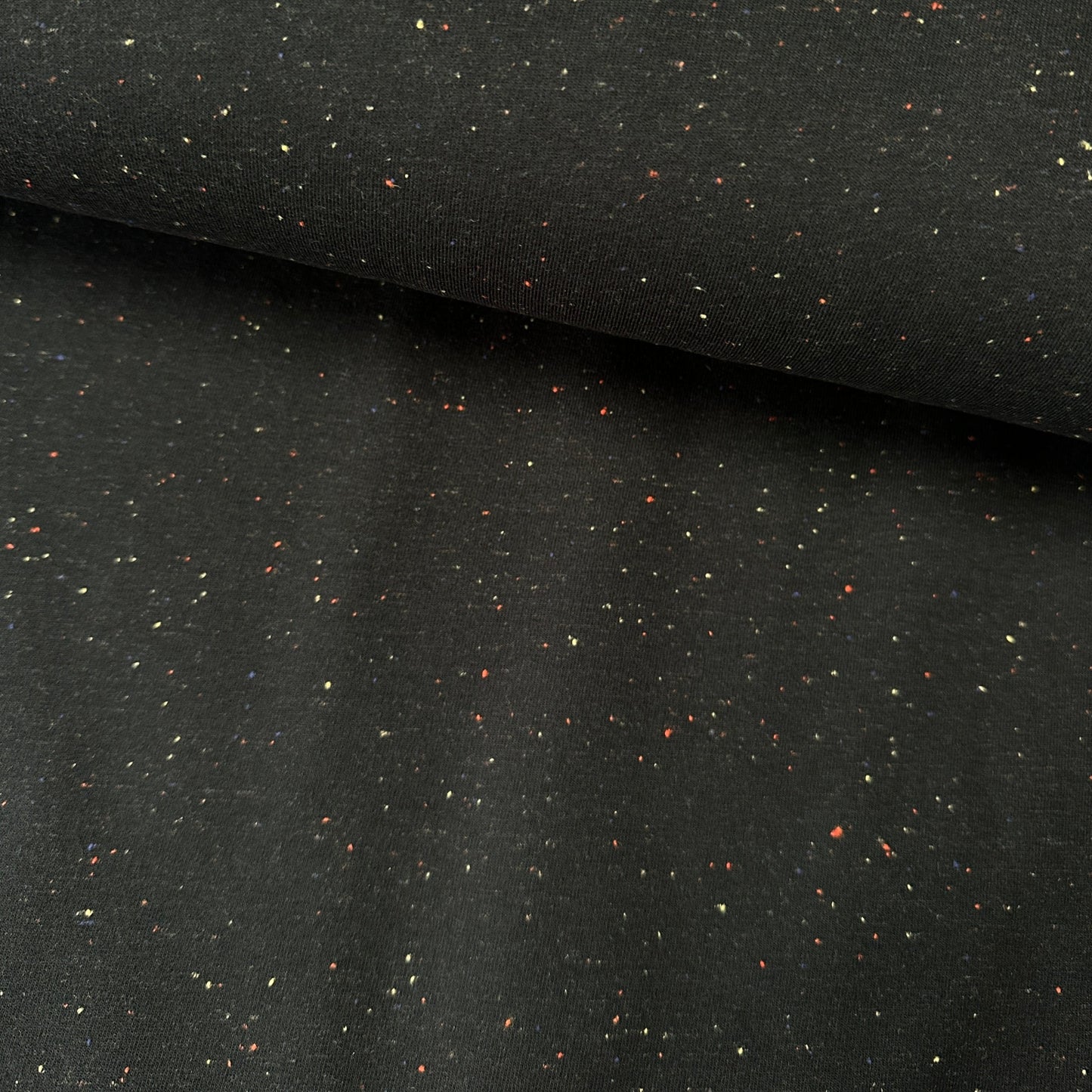 Cosy Colours Flecked Sweatshirt Fabric in Black