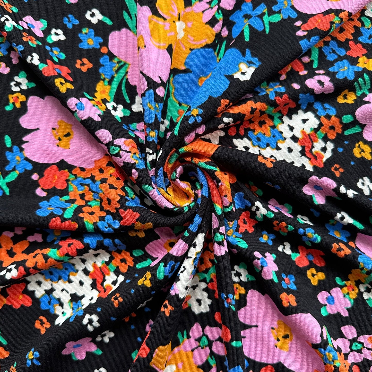 Dazzling Blooms Viscose Jersey Fabric