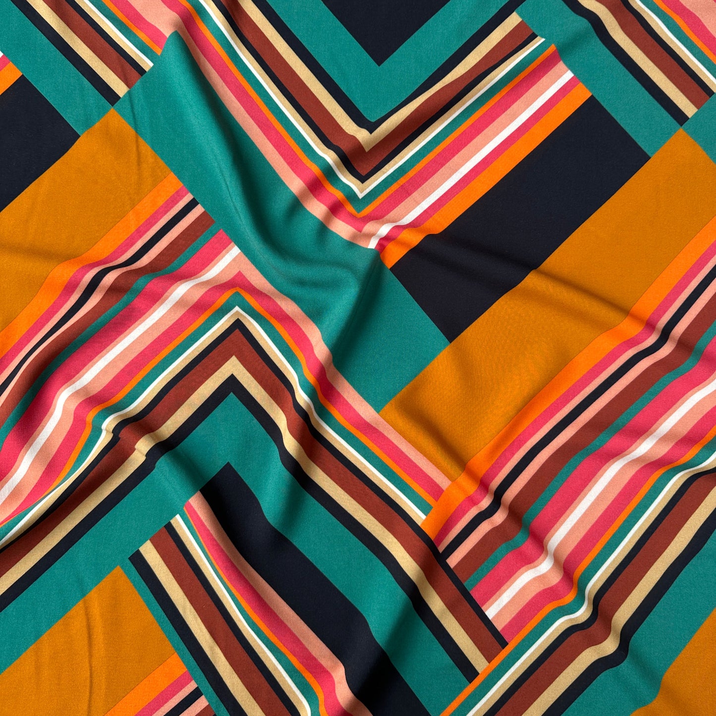 Diagonal Lines Viscose Fabric
