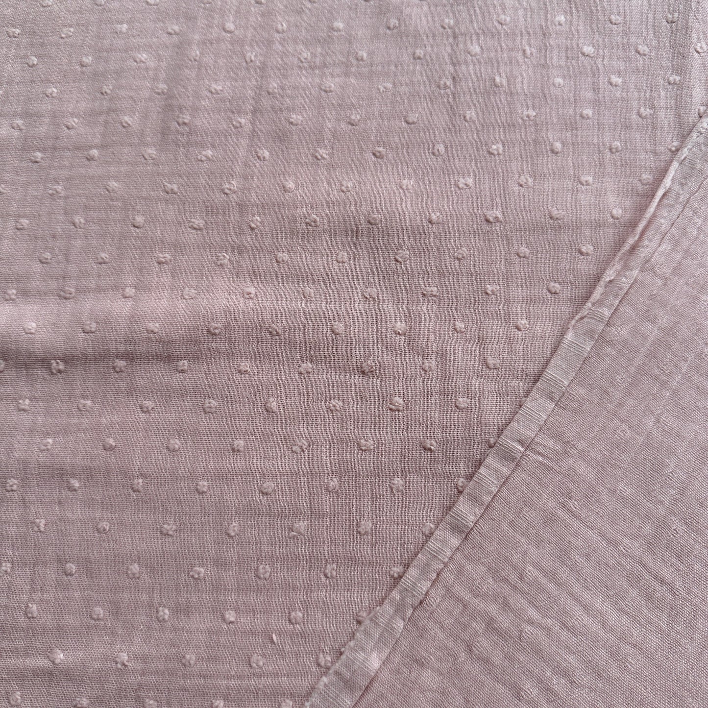 Dobby Cotton Double Gauze Fabric in Light Pink