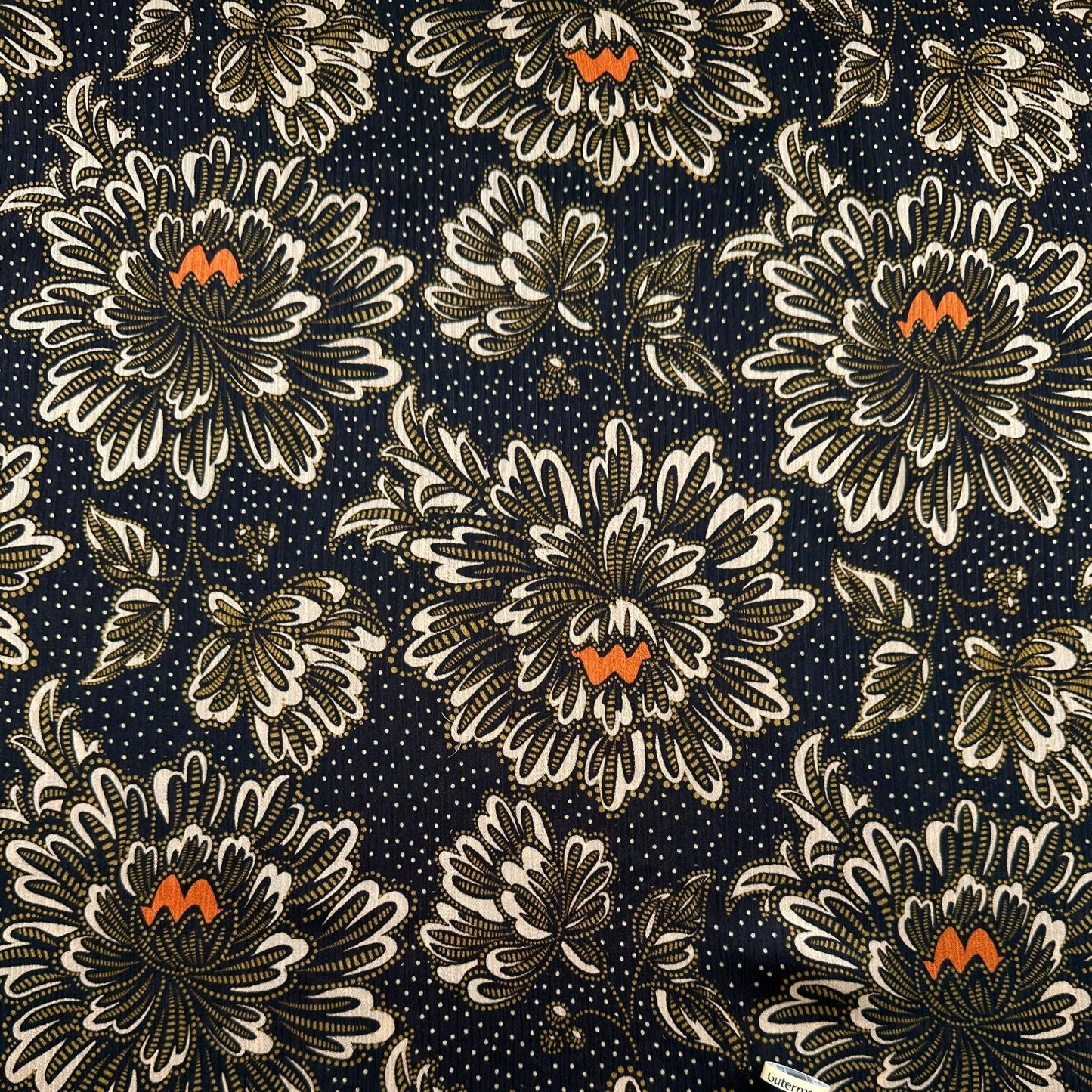 Peonies Crinkle Satin Fabric