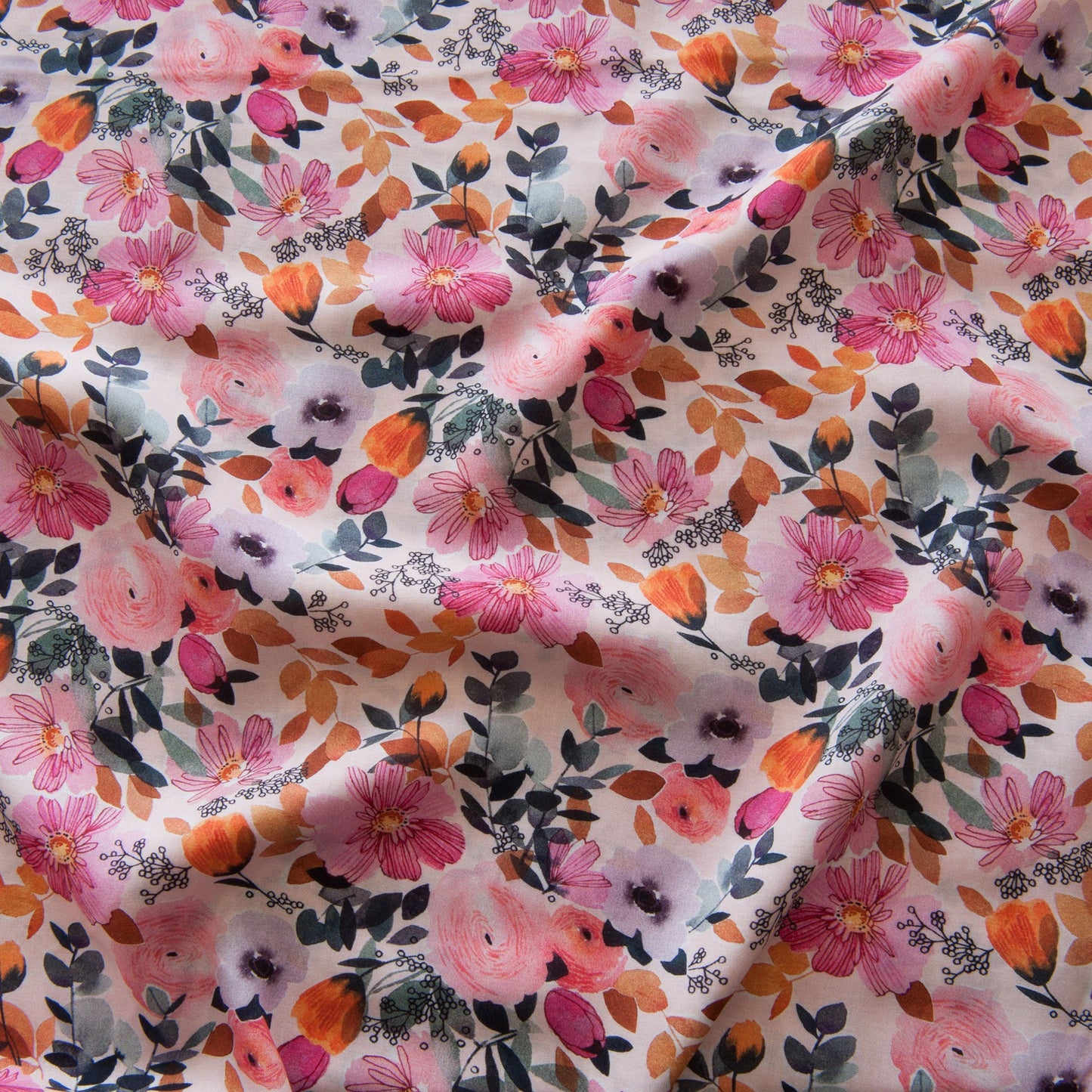 Flora Rayon Fabric in Pink - Dashwood Studio / Victoria Johnson - 2m Piece