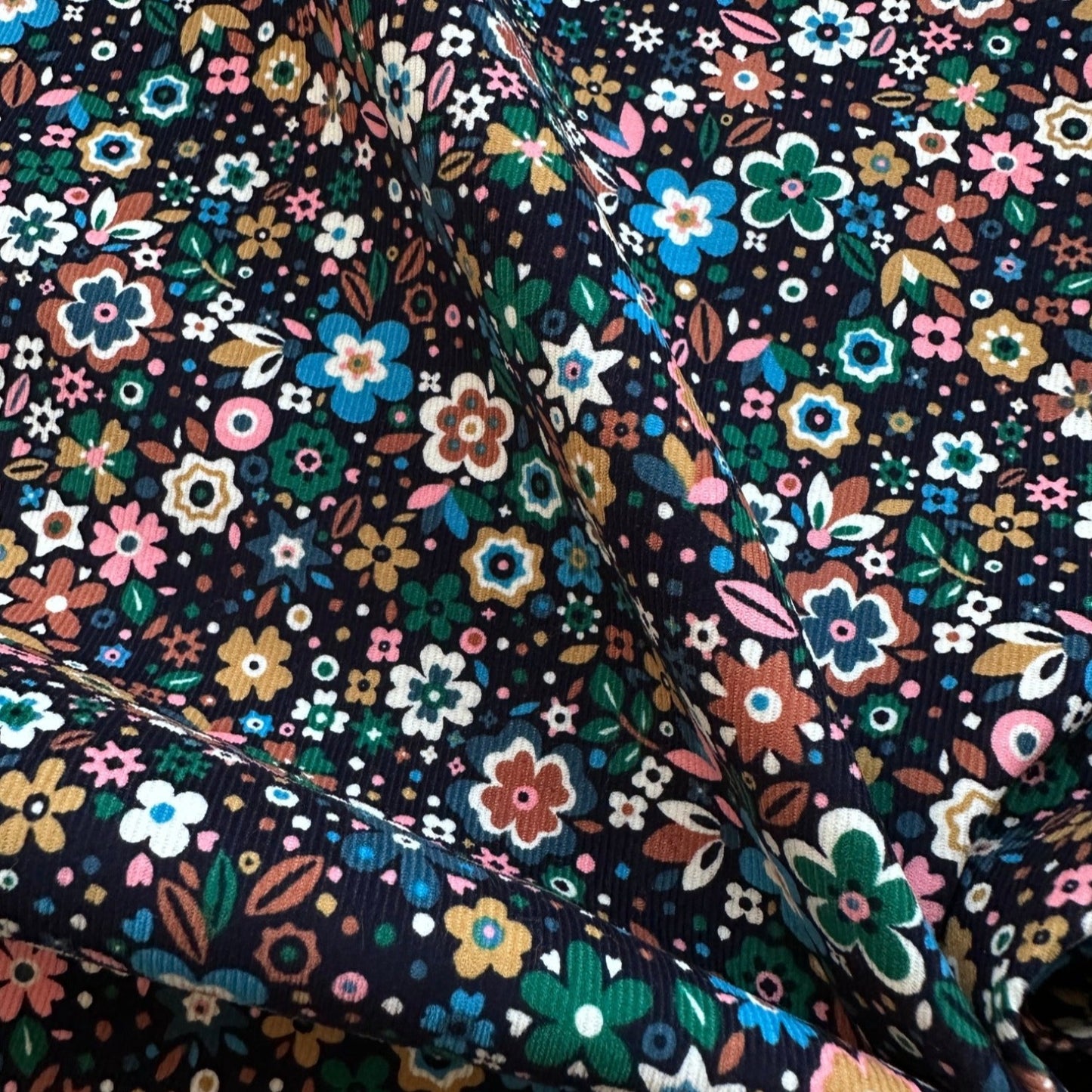 Florali 21 Wale Corduroy Fabric in Midnight - Dashwood Studio / Sholto Drumlanrig