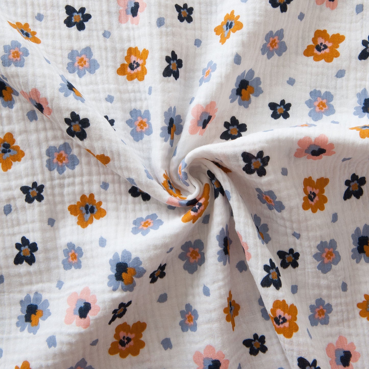 Flowers Organic Cotton Double Gauze - 65cm Piece