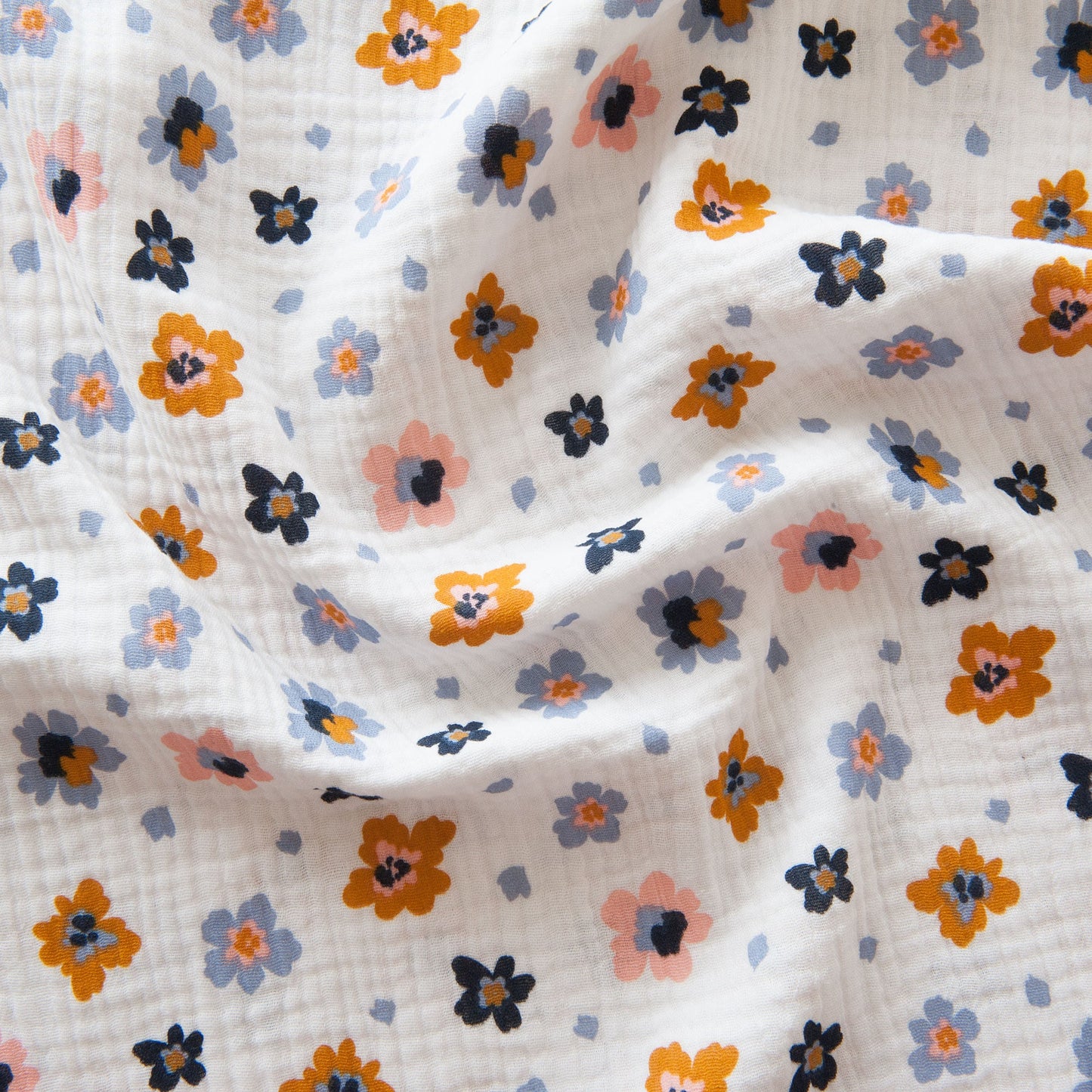 Flowers Organic Cotton Double Gauze - 65cm Piece