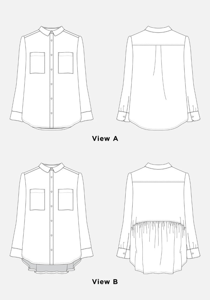 Archer Button Up Sewing Pattern (Size 14-32) - Grainline Studio