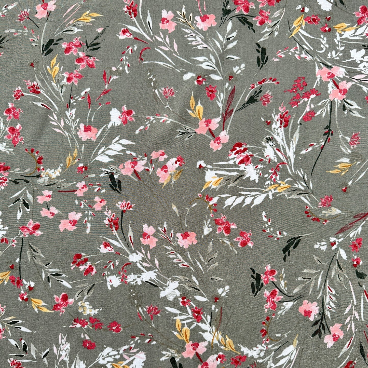 Harper Viscose Fabric in Light Khaki / Grey