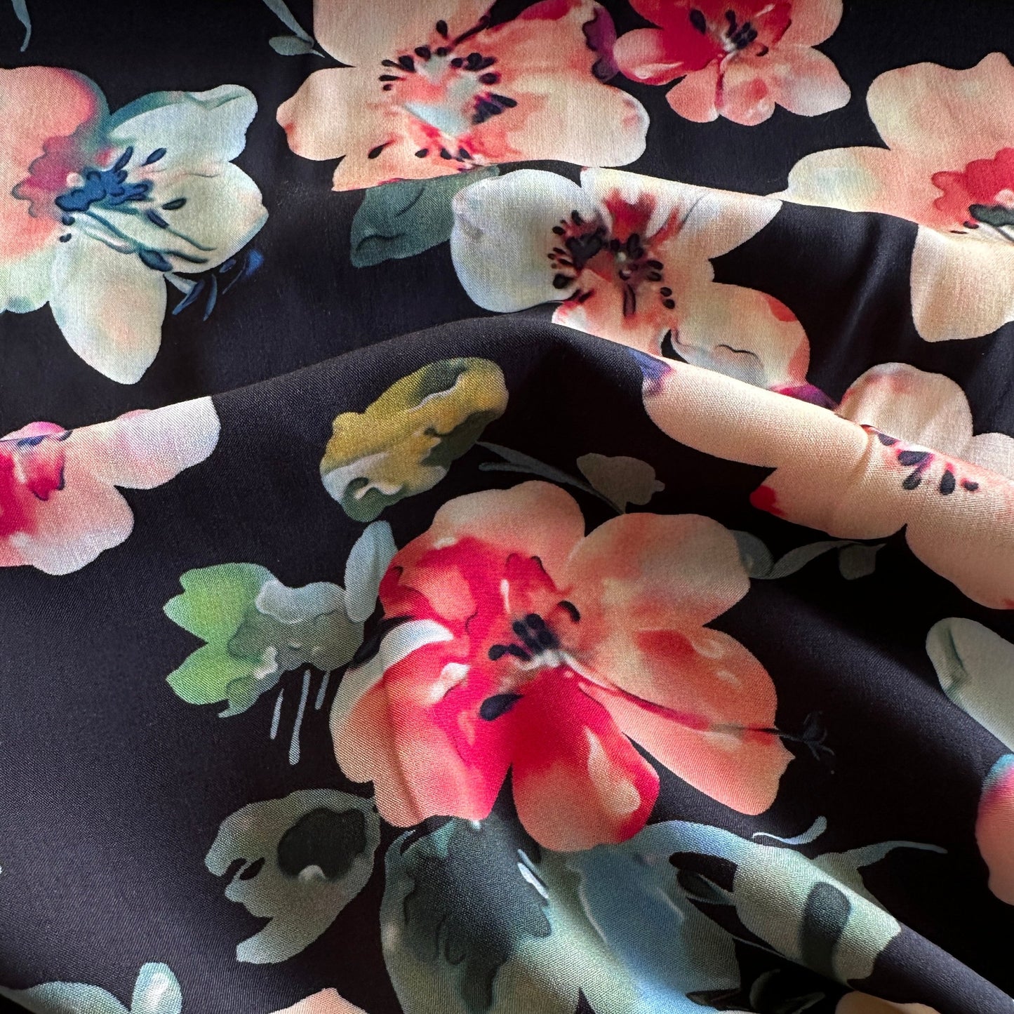 Heidi Viscose Fabric in Black