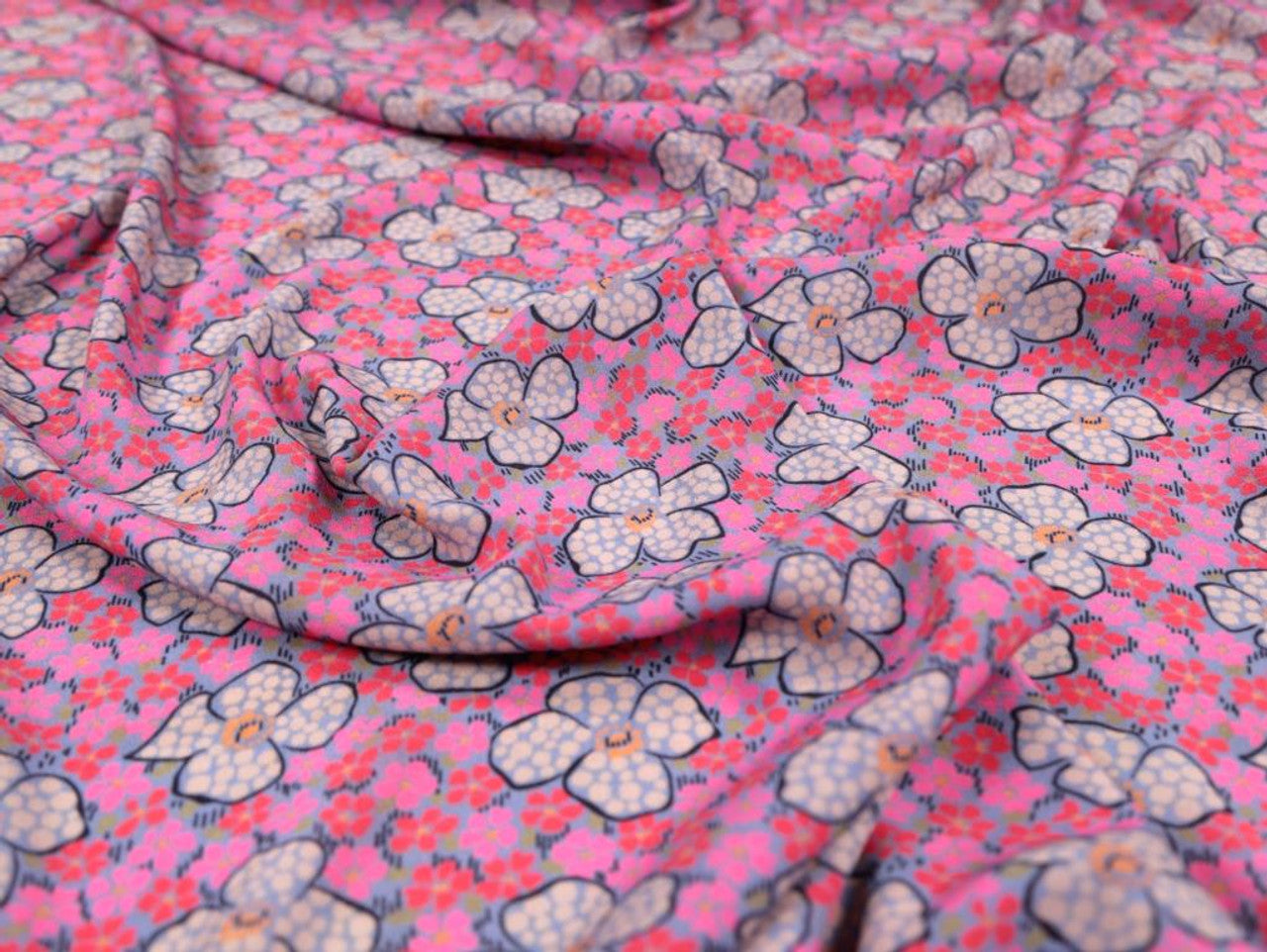 Celine Viscose Crepe Fabric in Pink - Fabric Godmother