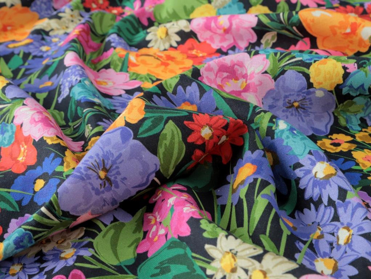 Linnaea Linen Viscose Fabric in Black - Fabric Godmother