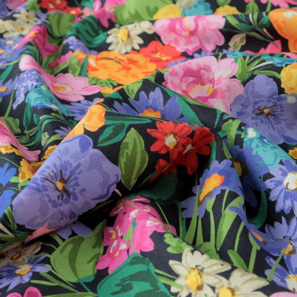 Linnaea Linen Viscose Fabric in Black - Fabric Godmother
