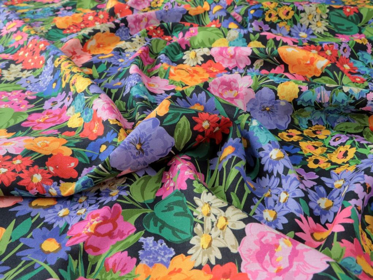 Linnaea Linen Viscose Fabric in Black - Fabric Godmother