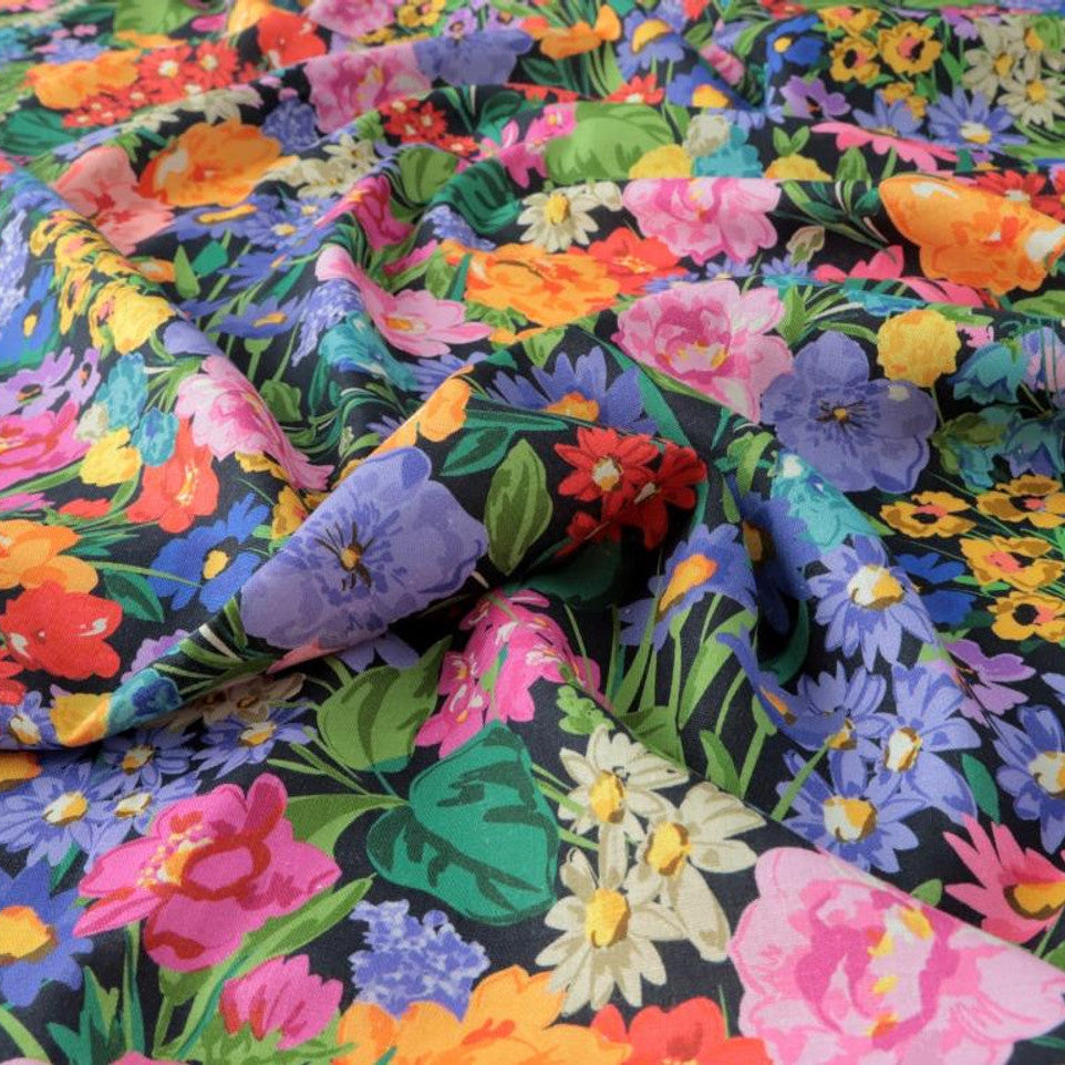 Linnaea Linen Viscose Fabric in Black - Fabric Godmother
