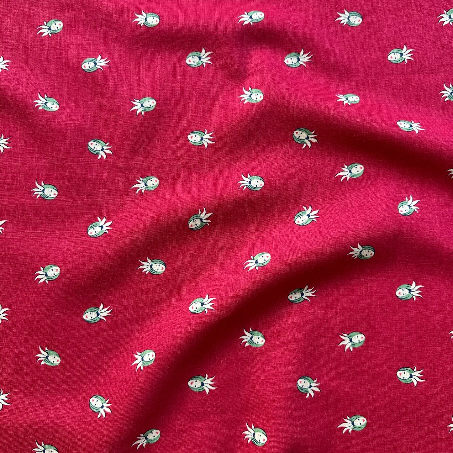 Ladies Faces Linen Cotton Blend Fabric (Ex Designer)