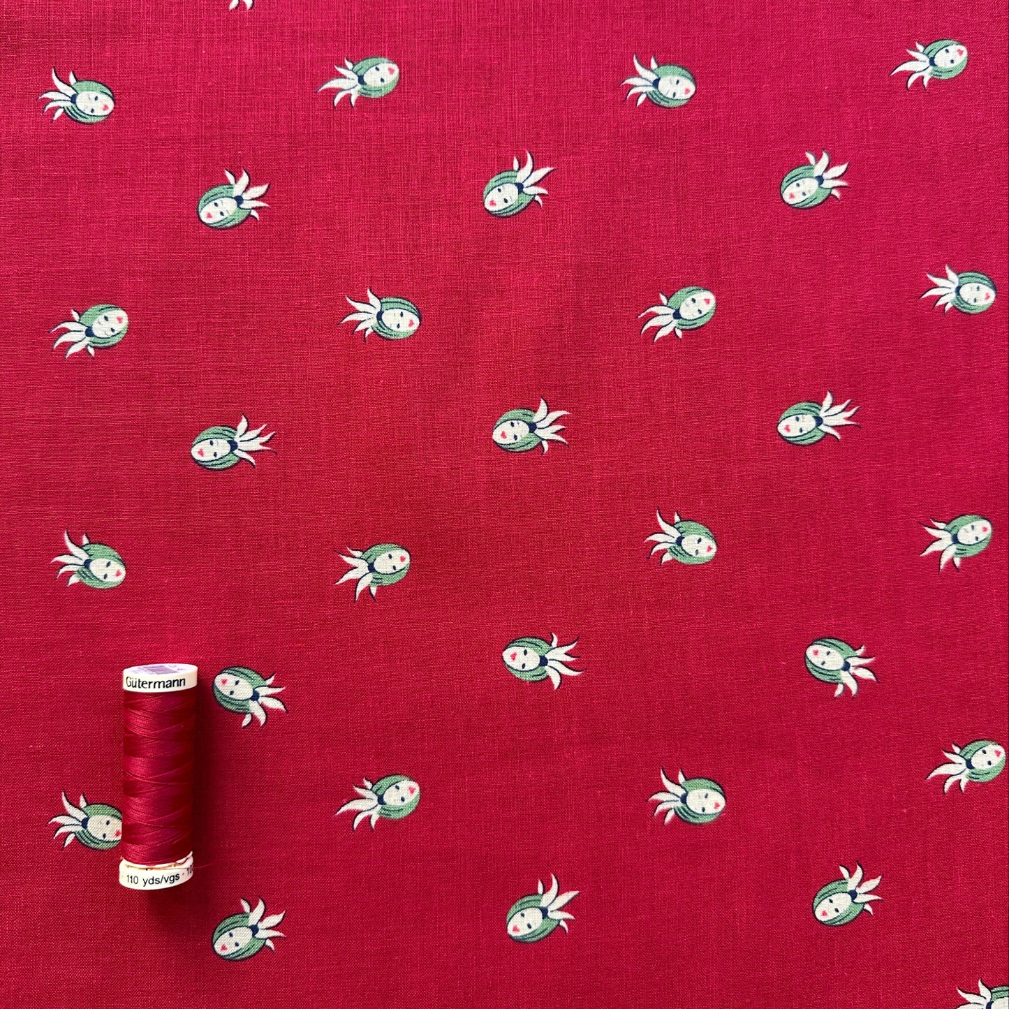 Ladies Faces Linen Cotton Blend Fabric (Ex Designer)