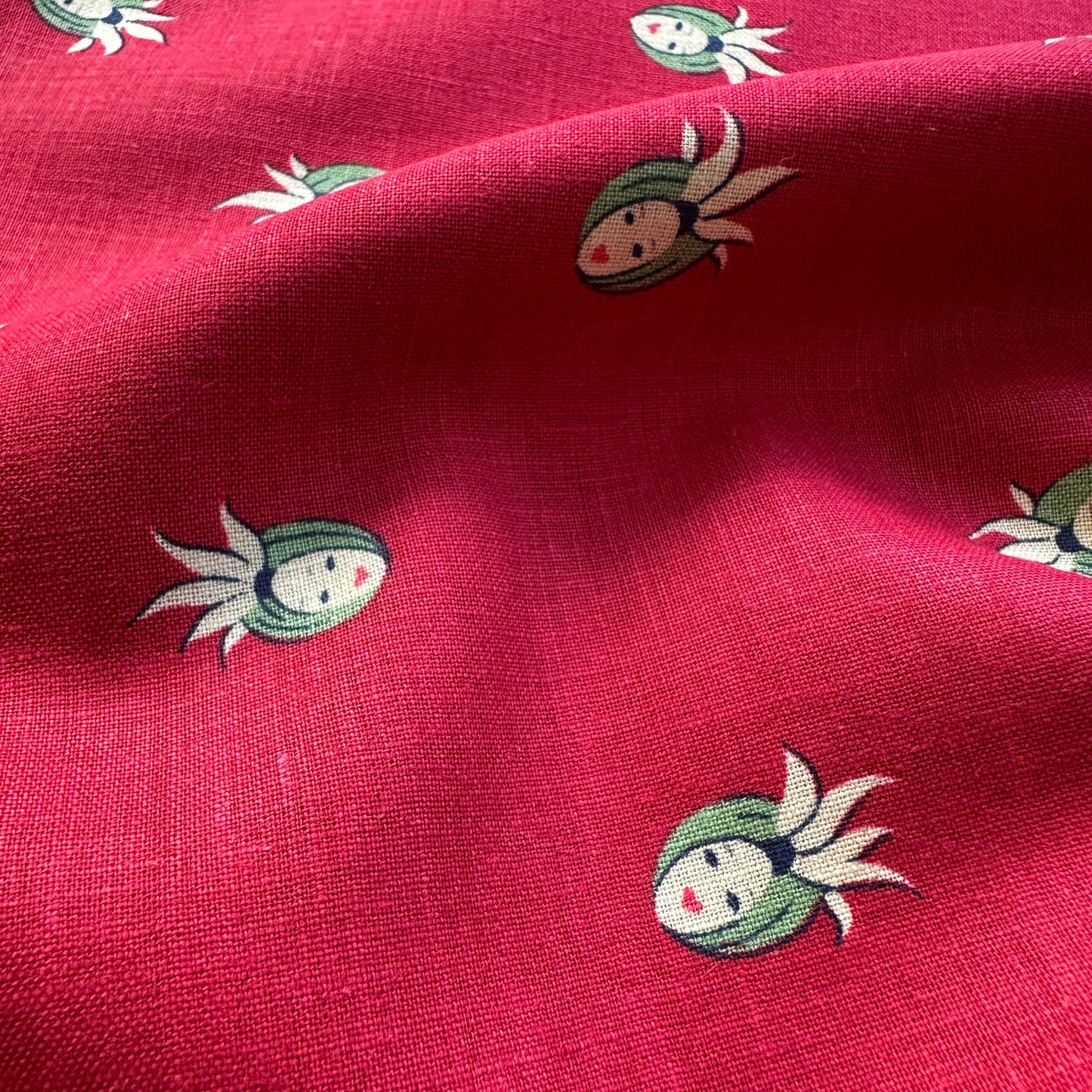 Ladies Faces Linen Cotton Blend Fabric (Ex Designer)