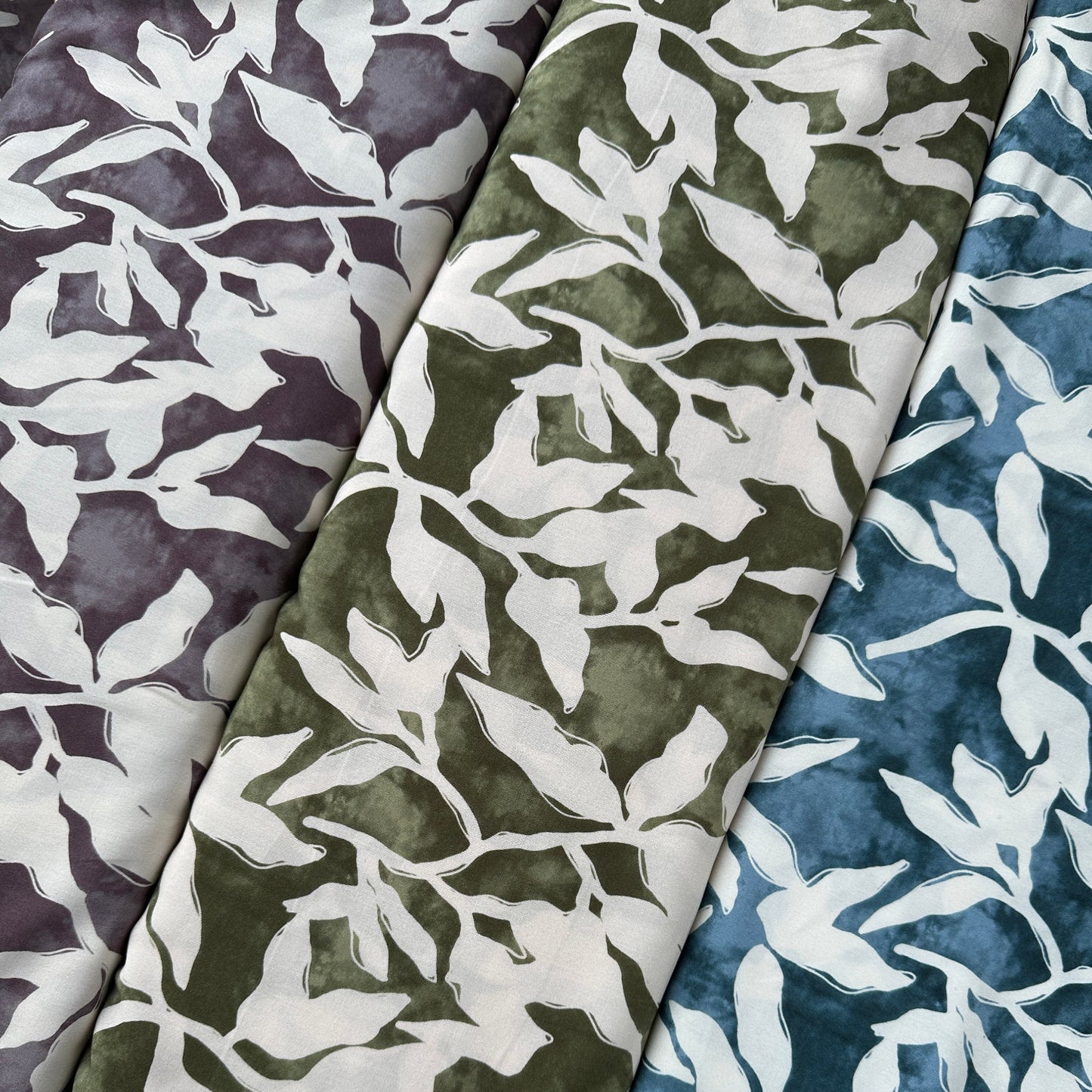 Leaves Lyocell Fabric in Mauve