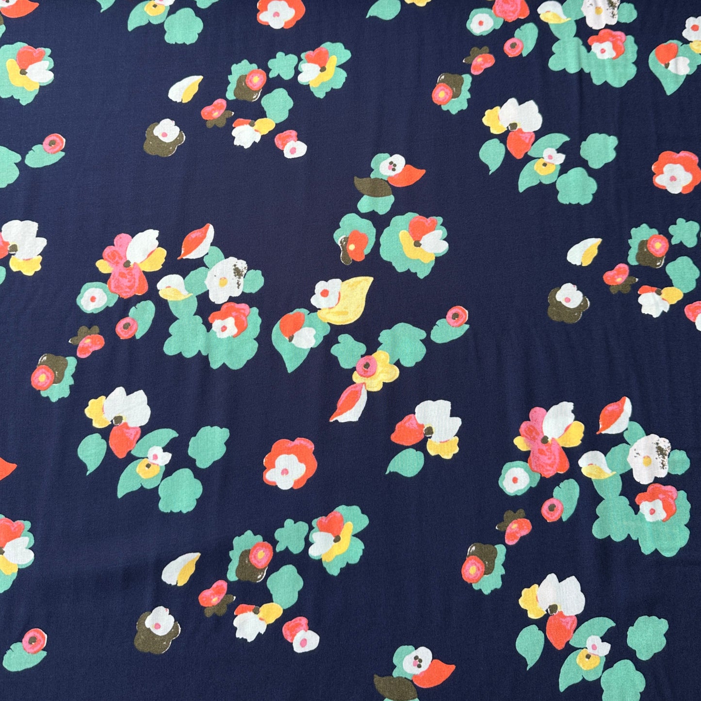Lottie Viscose Fabric in Navy