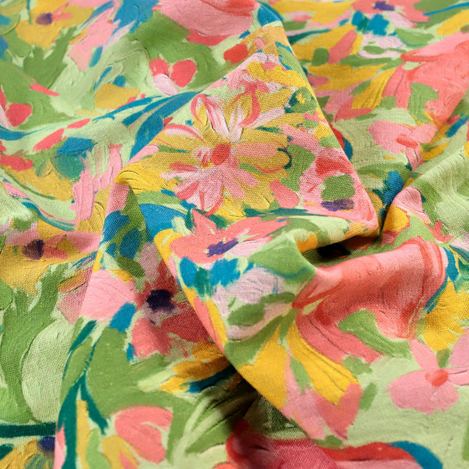 Georgia Linen Viscose Fabric in Pistachio - Fabric Godmother