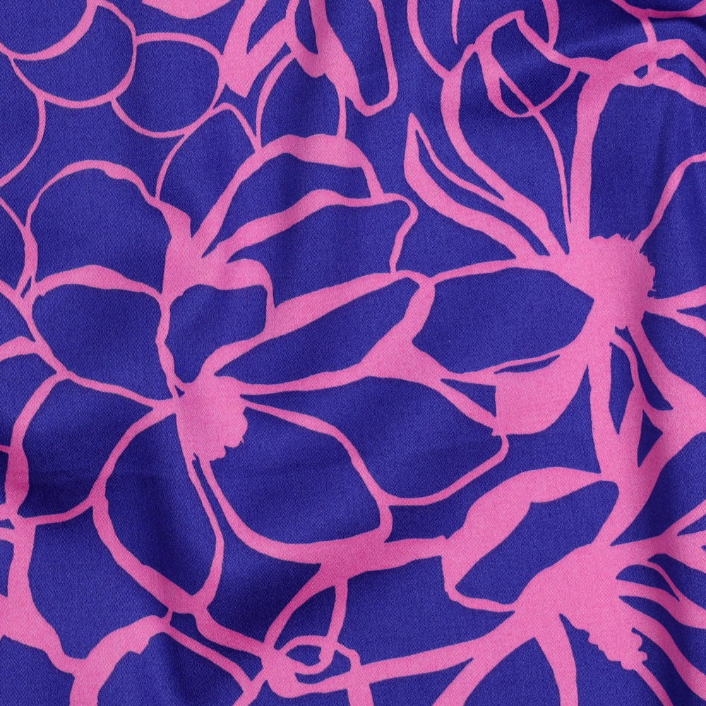 Magnolia Cotton Sateen Fabric in Royal Blue - Nerida Hansen - 95cm Piece