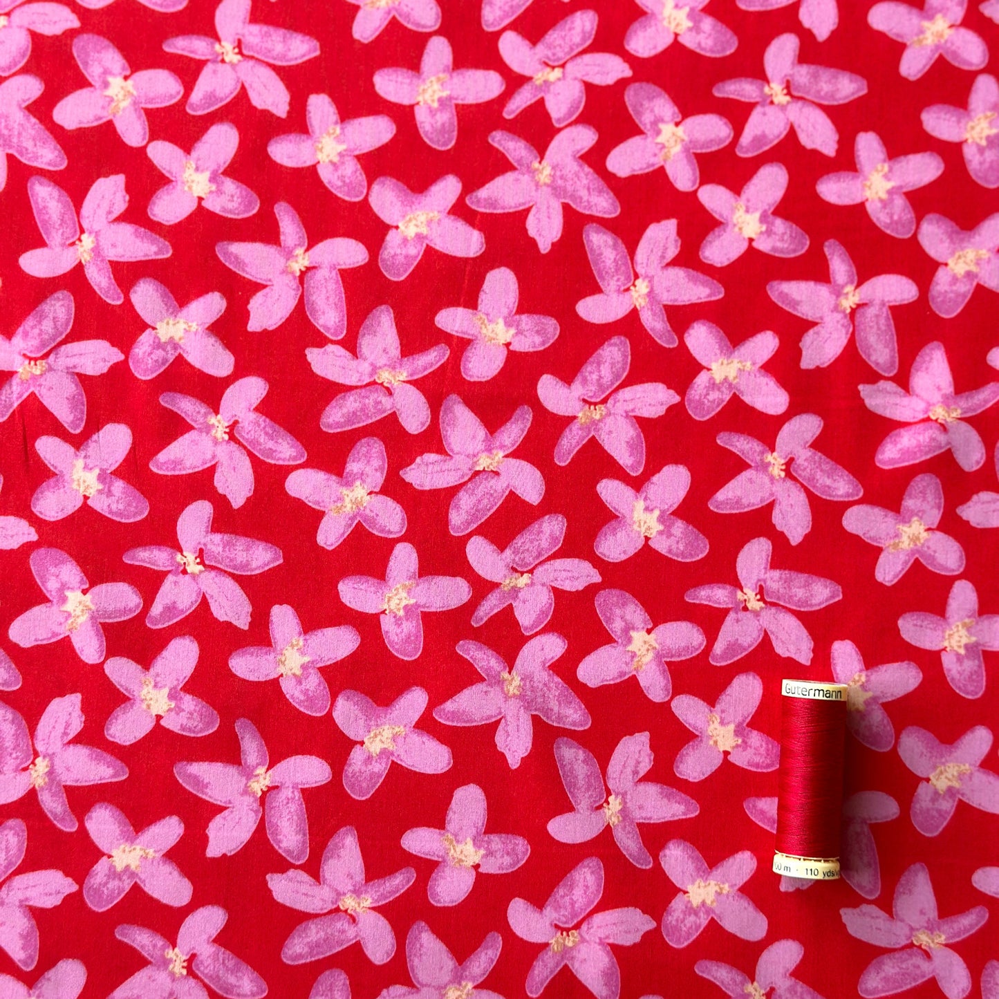 Mary Pima Cotton Lawn Fabric in Red