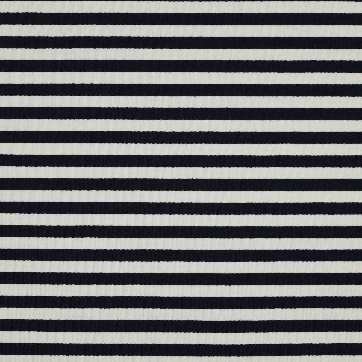 Navy and Off White Stripe Yarn Dyed Cotton French Terry Fabric