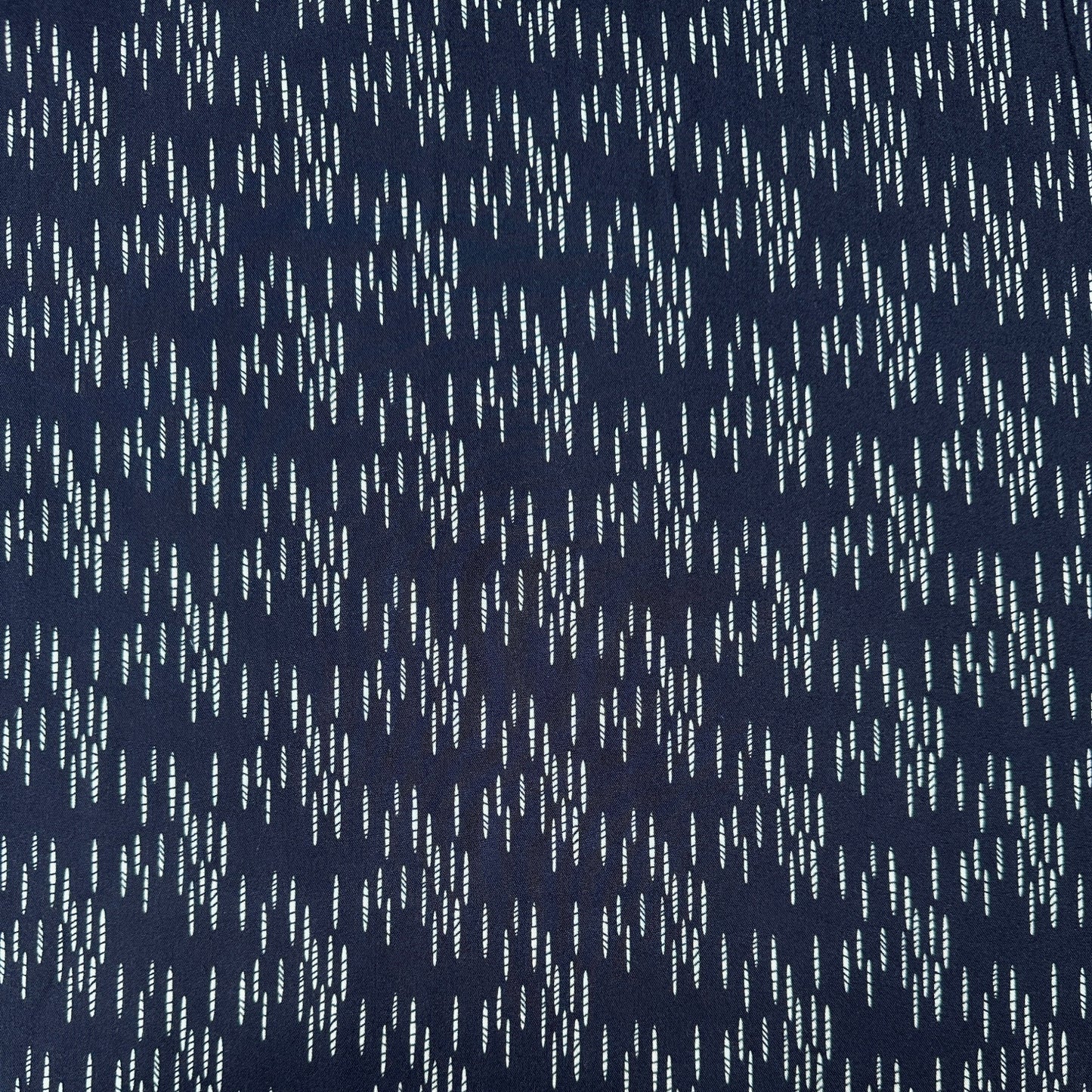 Navy with White Lines Viscose Twill Fabric