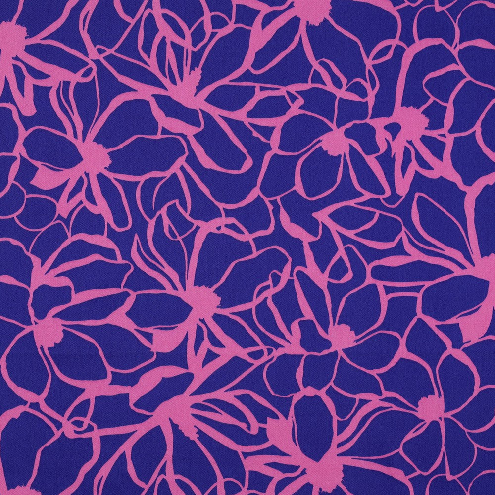 Magnolia Cotton Sateen Fabric in Royal Blue - Nerida Hansen - 95cm Piece