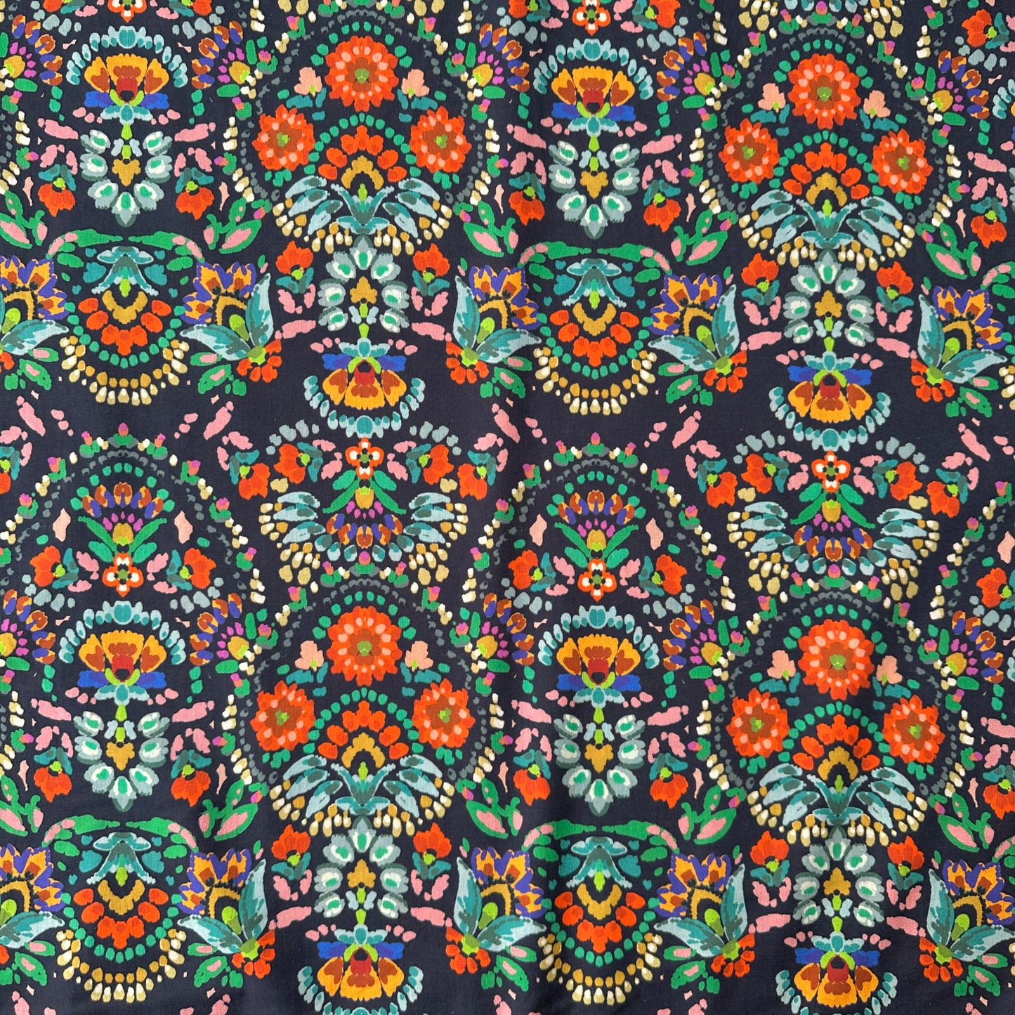 Painted Flowers Cotton Lawn Fabric