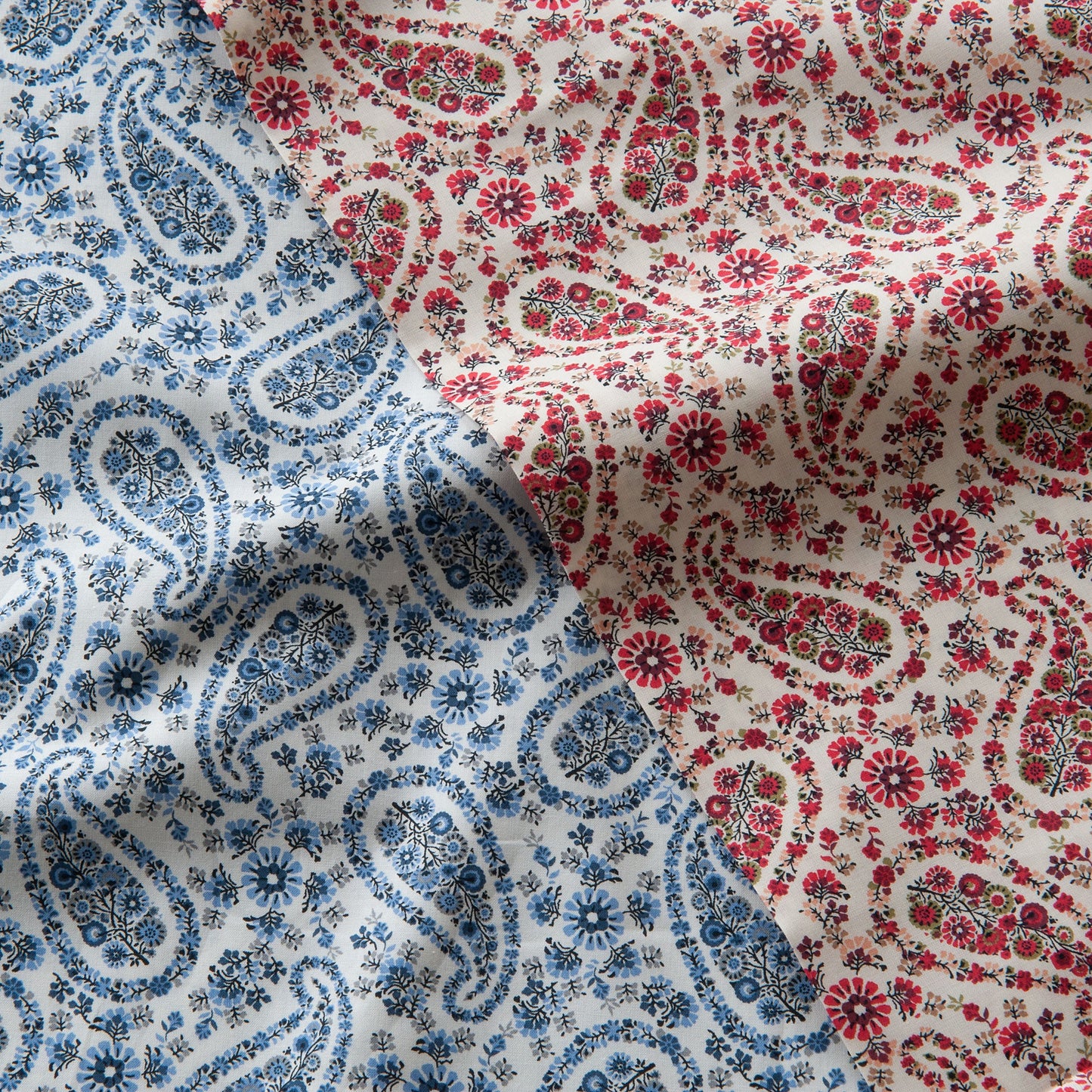 Paisley Pima Cotton Lawn Fabric in Blue - 1.25m