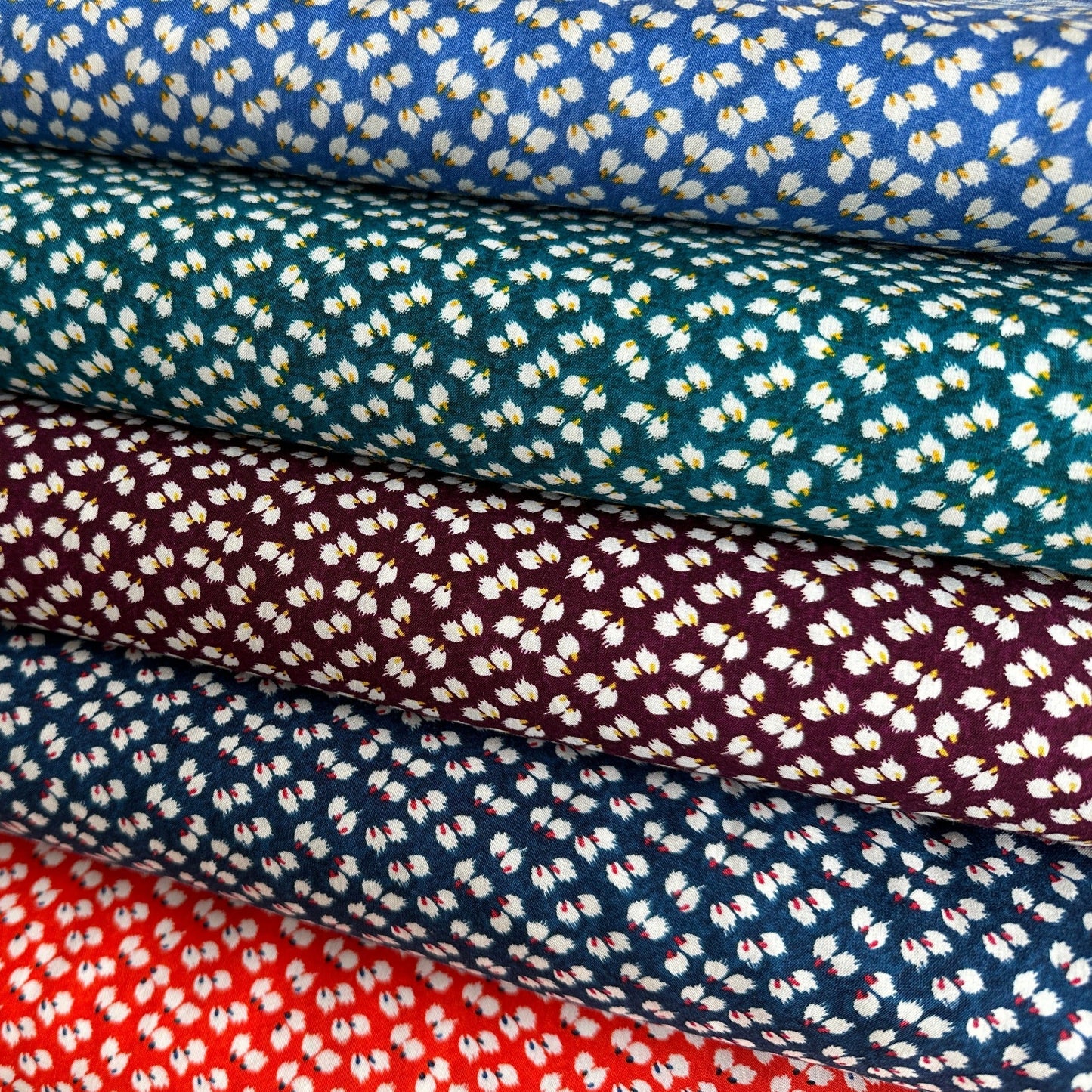 Petal Viscose Fabric in Blue - 70cm piece