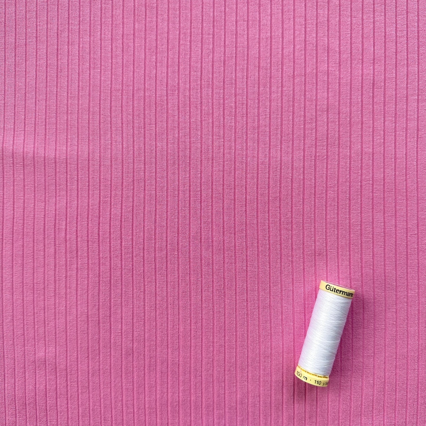 Pink Rib Knit Viscose Jersey Fabric