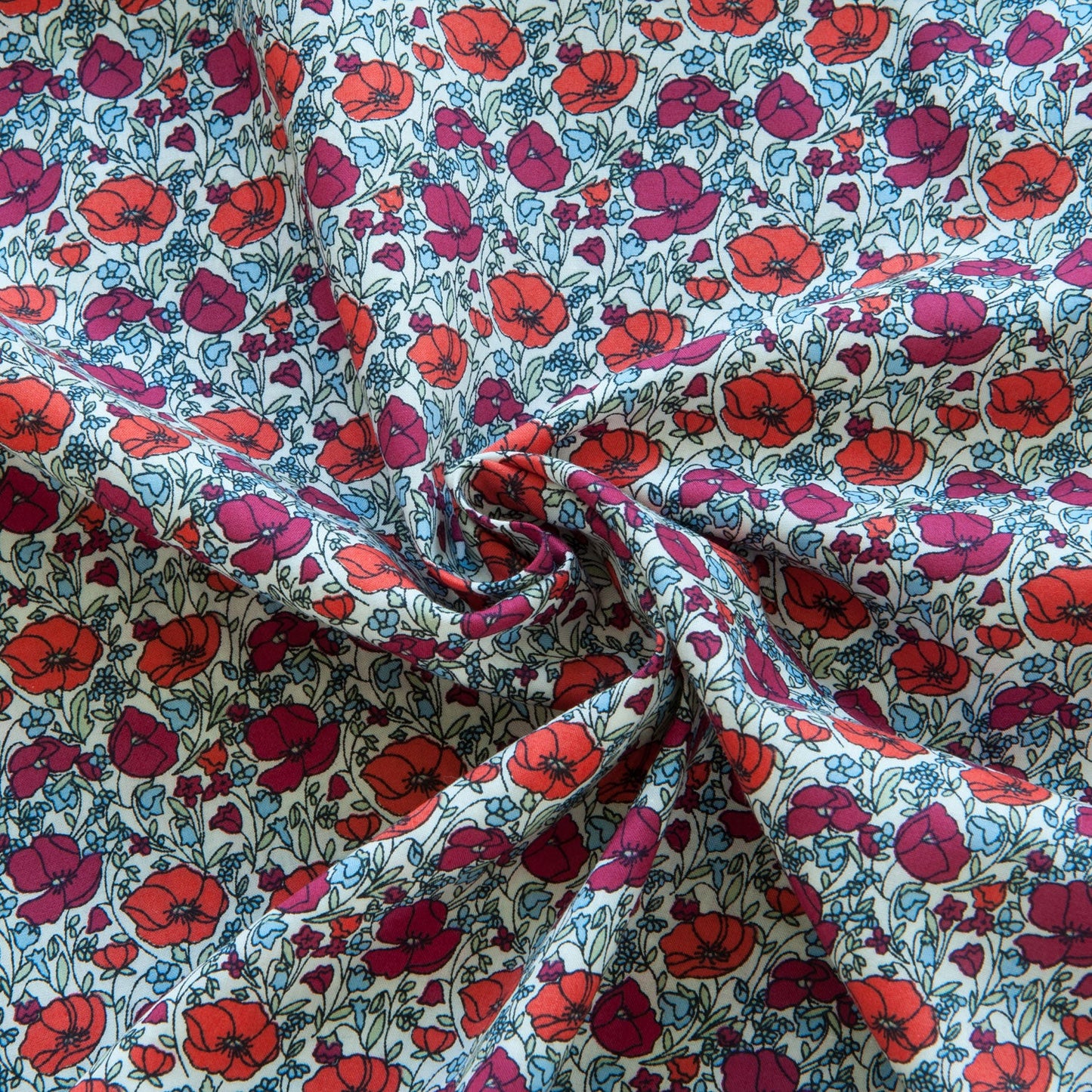 Poppy Pima Cotton Lawn - 1.35m piece