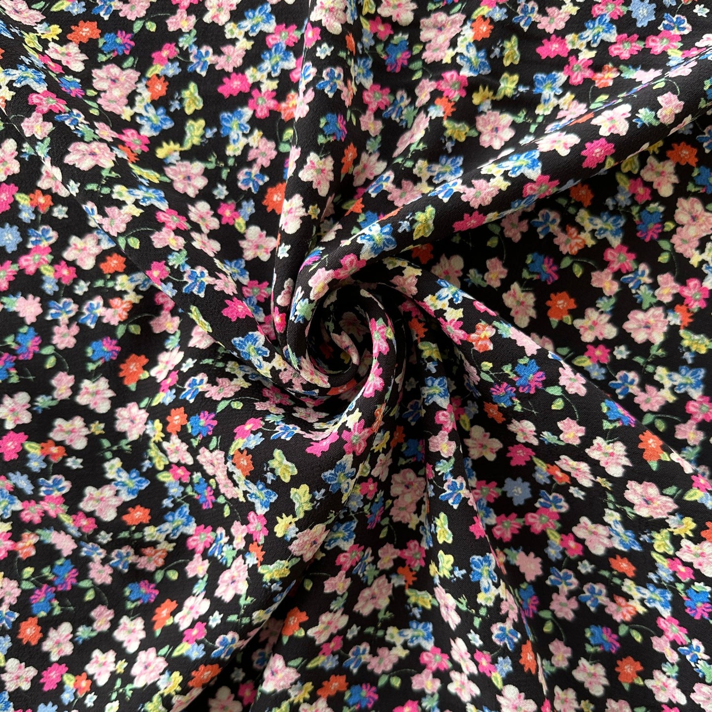 Scattered Flowers Viscose Crepe Fabric