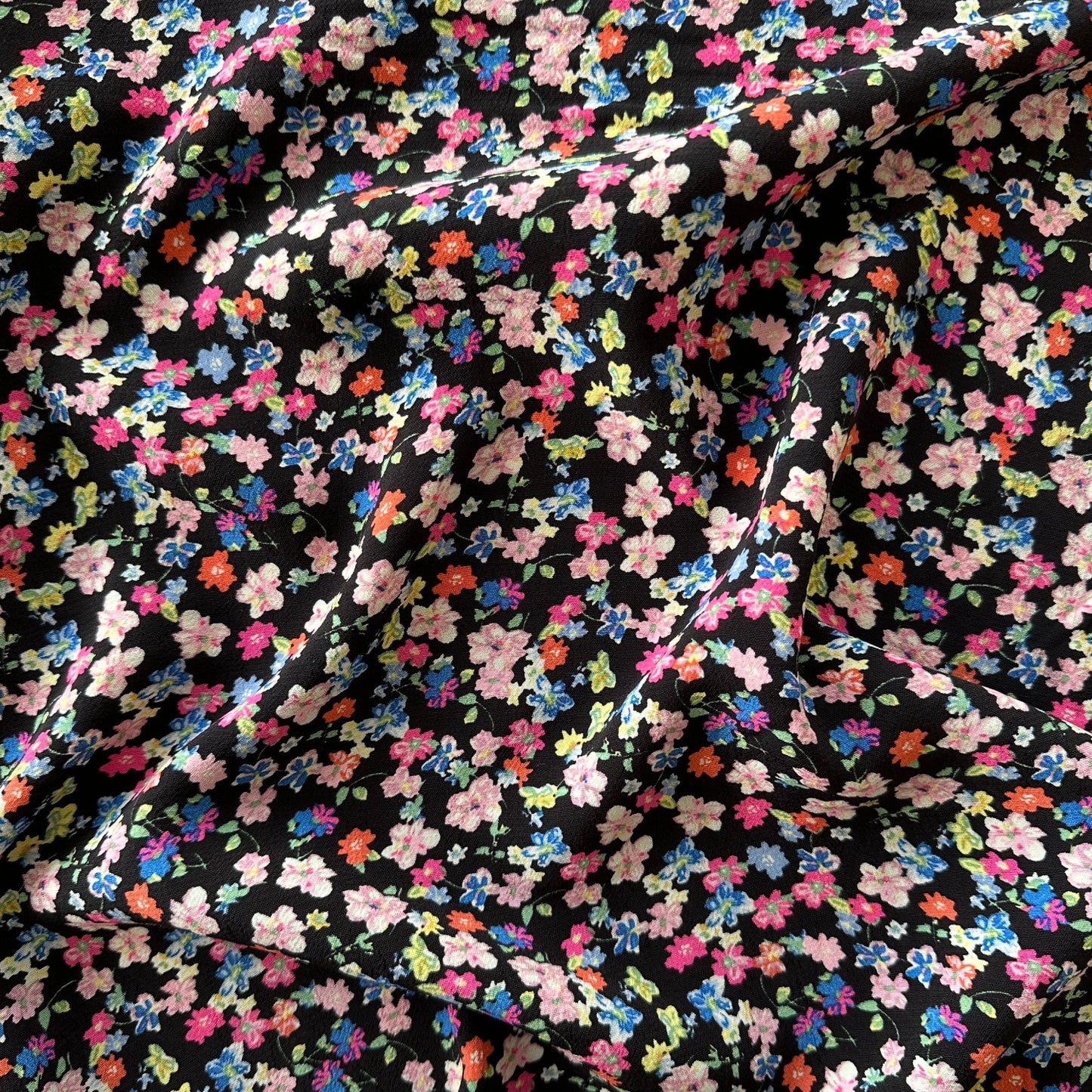 Scattered Flowers Viscose Crepe Fabric